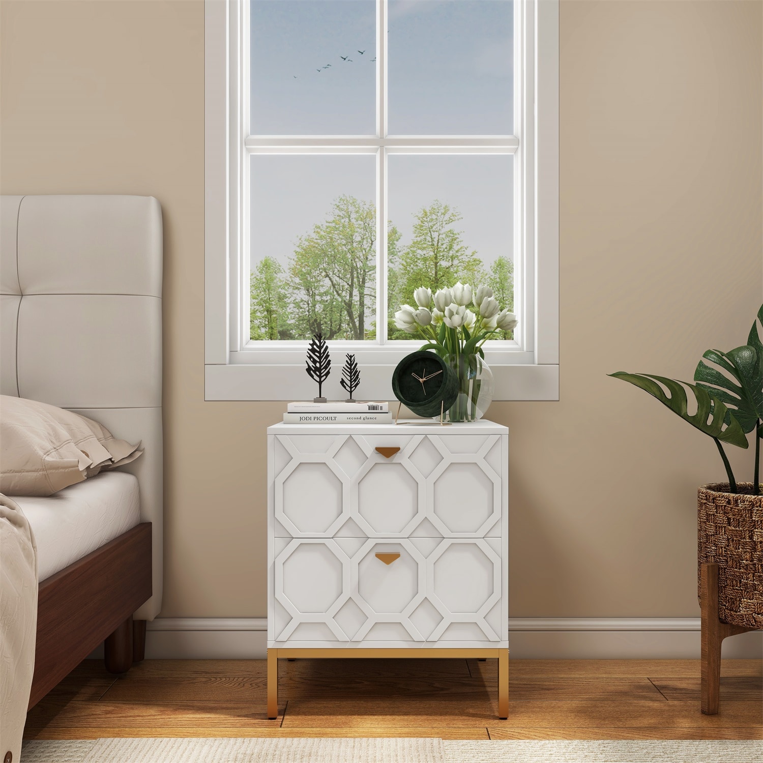 Mondawe MO-JH-009013-WH White Nightstand