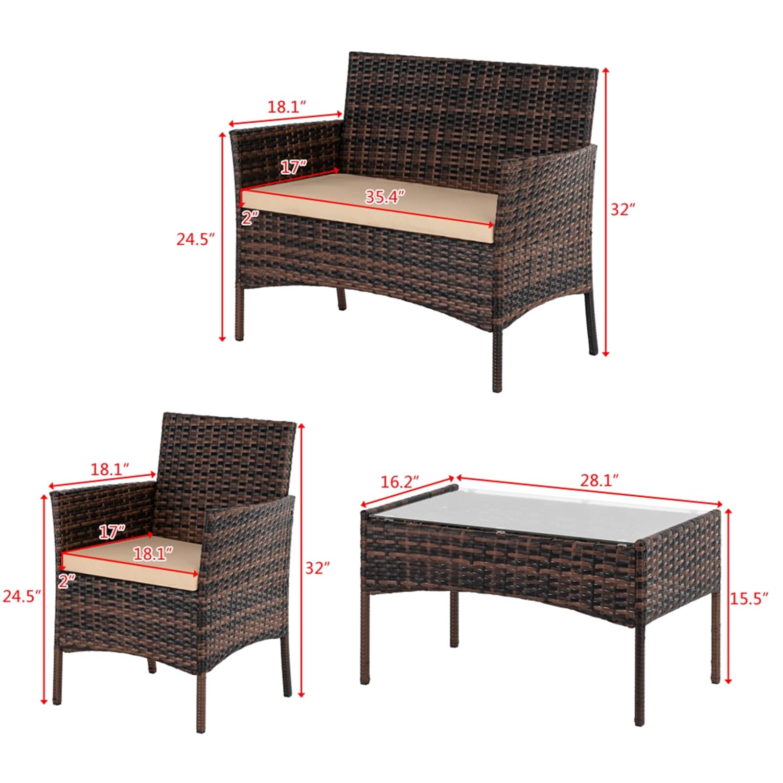 Winado 727501644907 Patio-Conversation-Sets - View #9