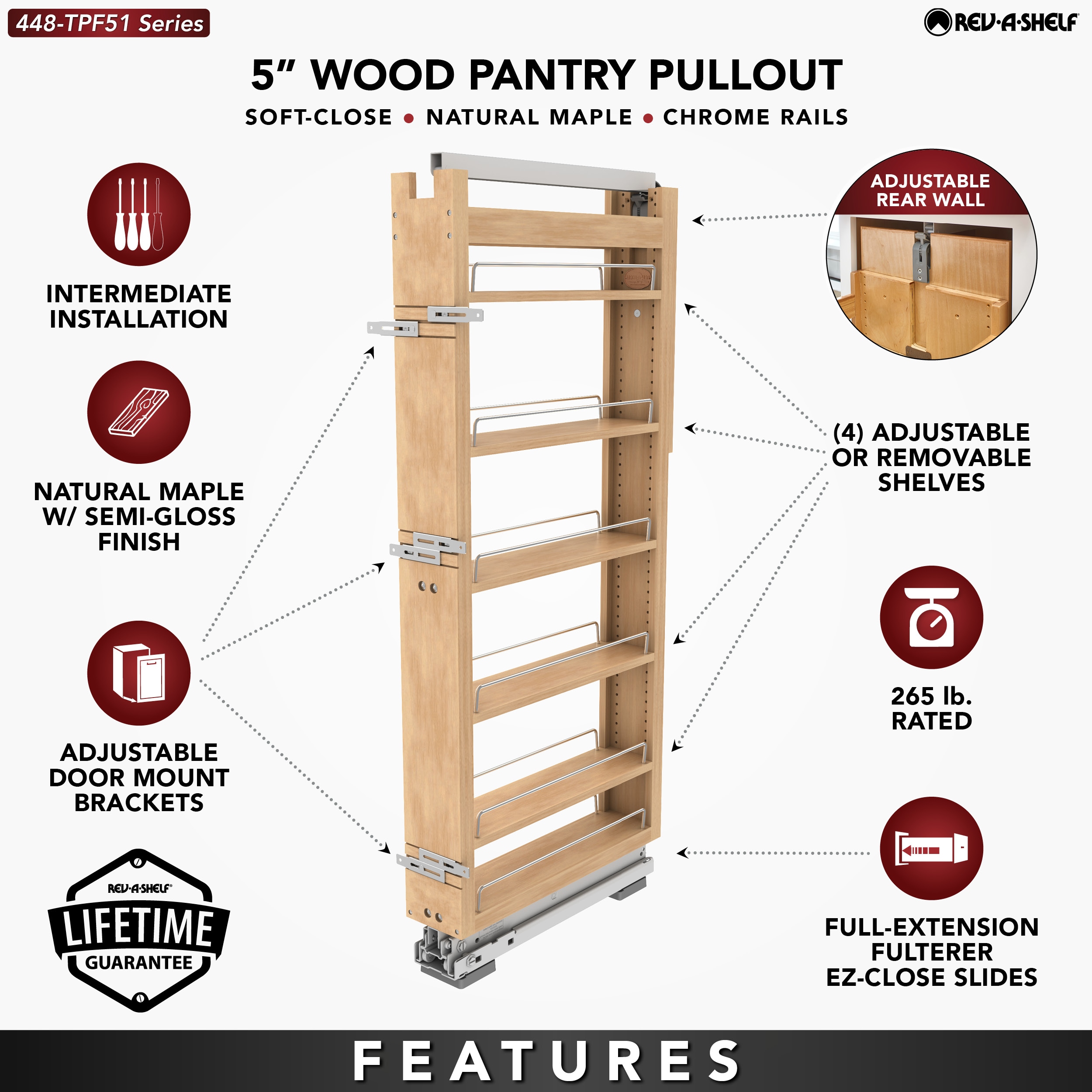 Rev-A-Shelf 448-TPF51-5-1 Pull-Out-Cabinet-Baskets - View #6