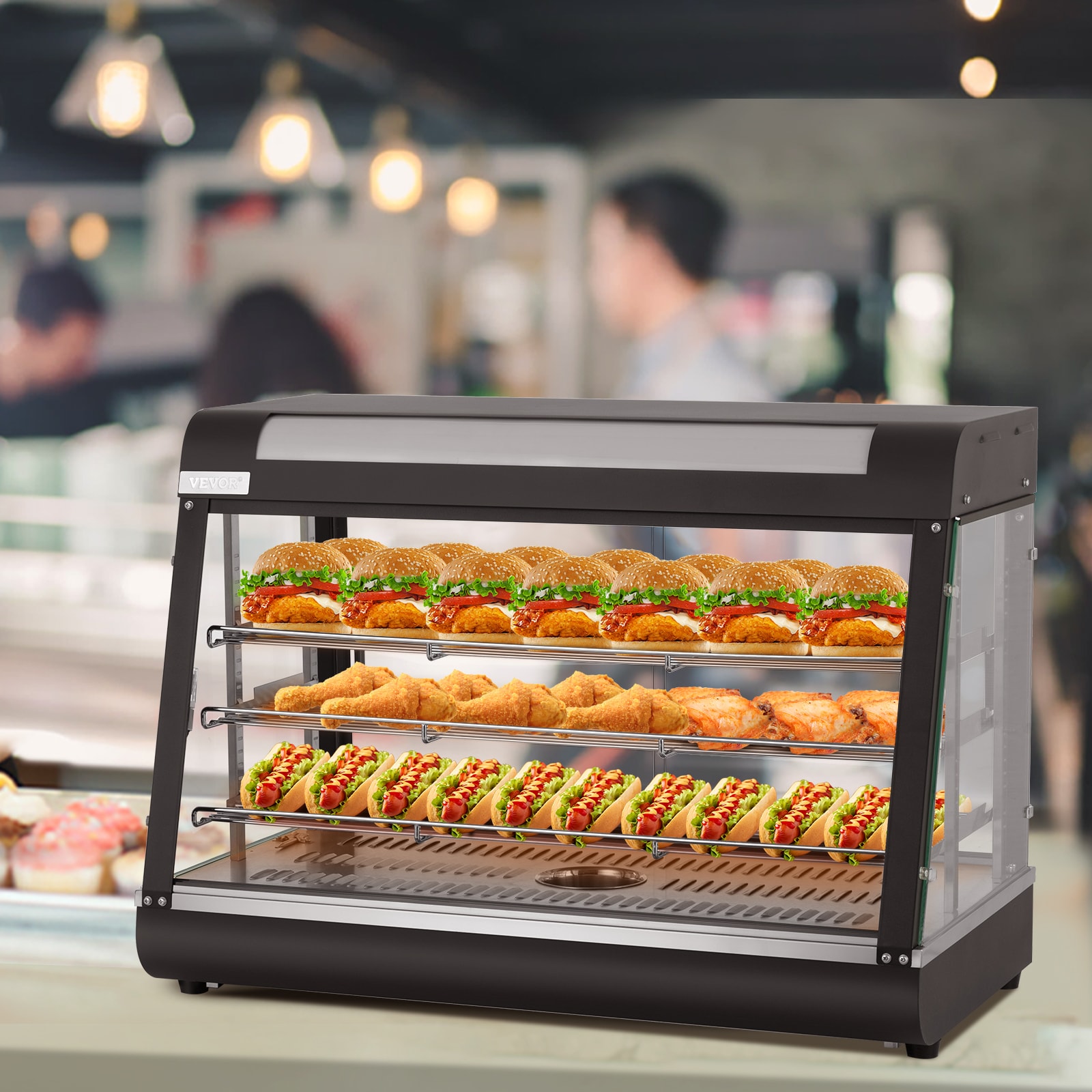 VEVOR 1200W 3 Tier Food Warmer Hot Dog Toaster with Bun Warmer SPBWJCYTGPQGHGAZGV1 Sansujyuku sansujyuku.com