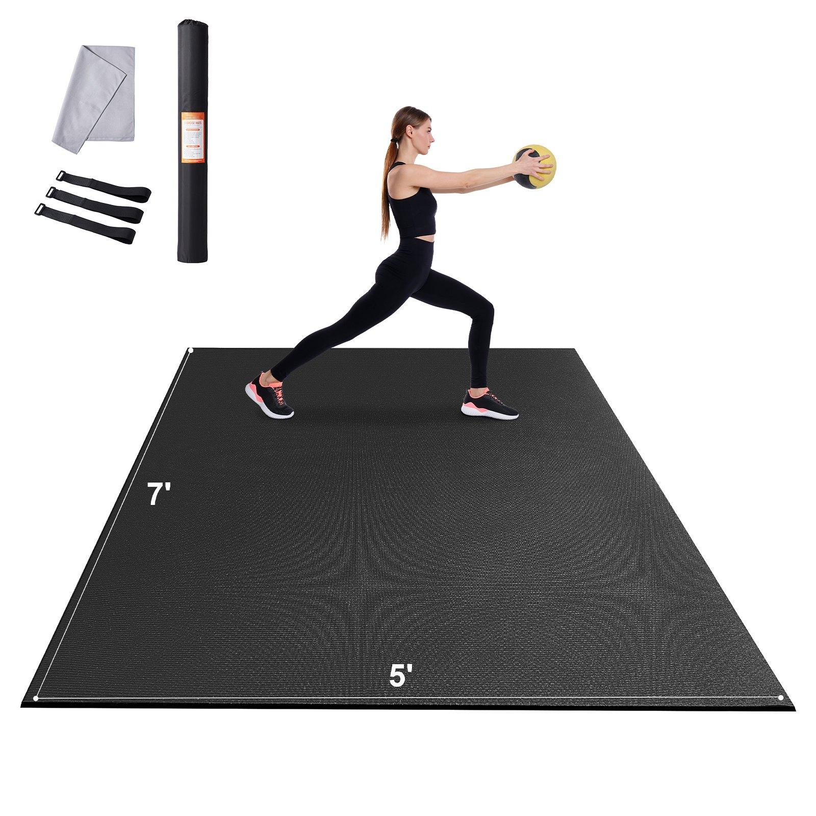 Mecale 7 x 5-ft Exercise Mat 35-sq-ft PVC Non-Slip 7-mm Thick