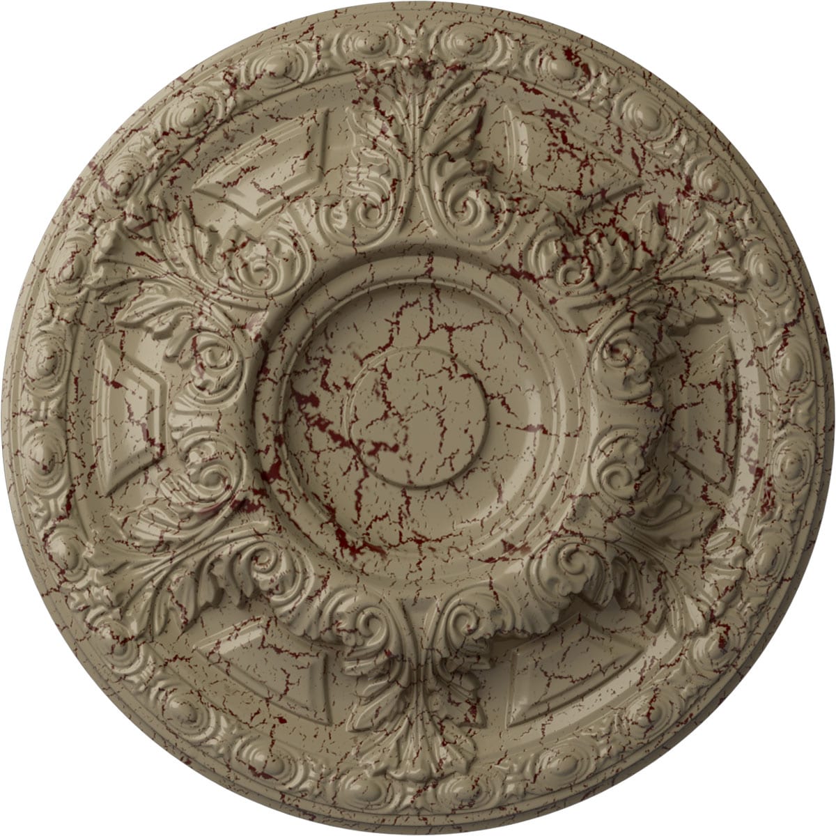 Ekena Millwork CM24GAGDC Granada 23.5-in W x 23.5-in L Painted Gobi Desert Crackle Polyurethane Whole Ceiling Medallion