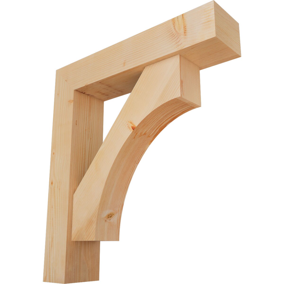 Ekena Millwork 1464694 Westlake block smooth bracket with offset brace 7-1/2-in x 34-in x 38-in Douglas fir Brown Wood Standard bracket