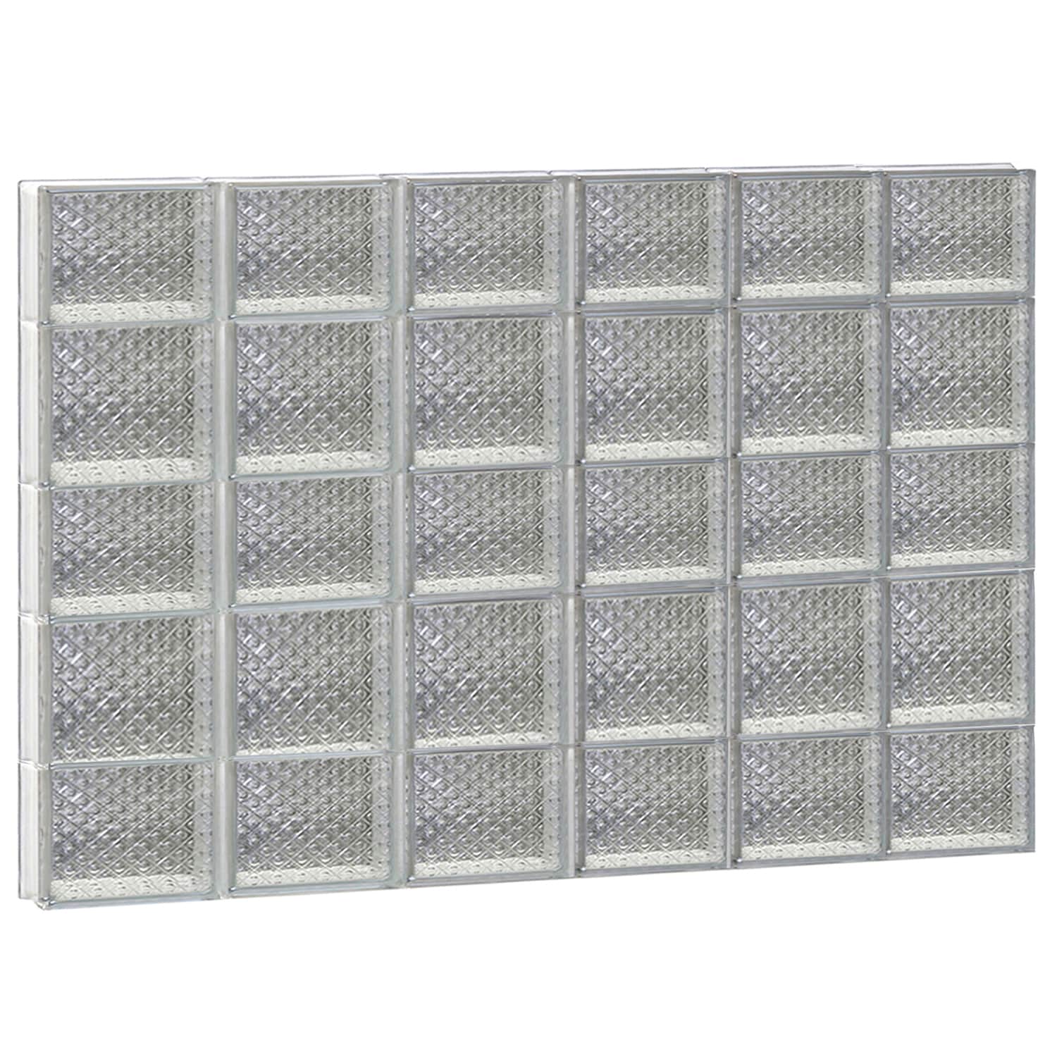 REDI2SET S4834DP Diamond Glass 46-1/2-in x 32-3/4-in Frameless Replacement Glass Block Window