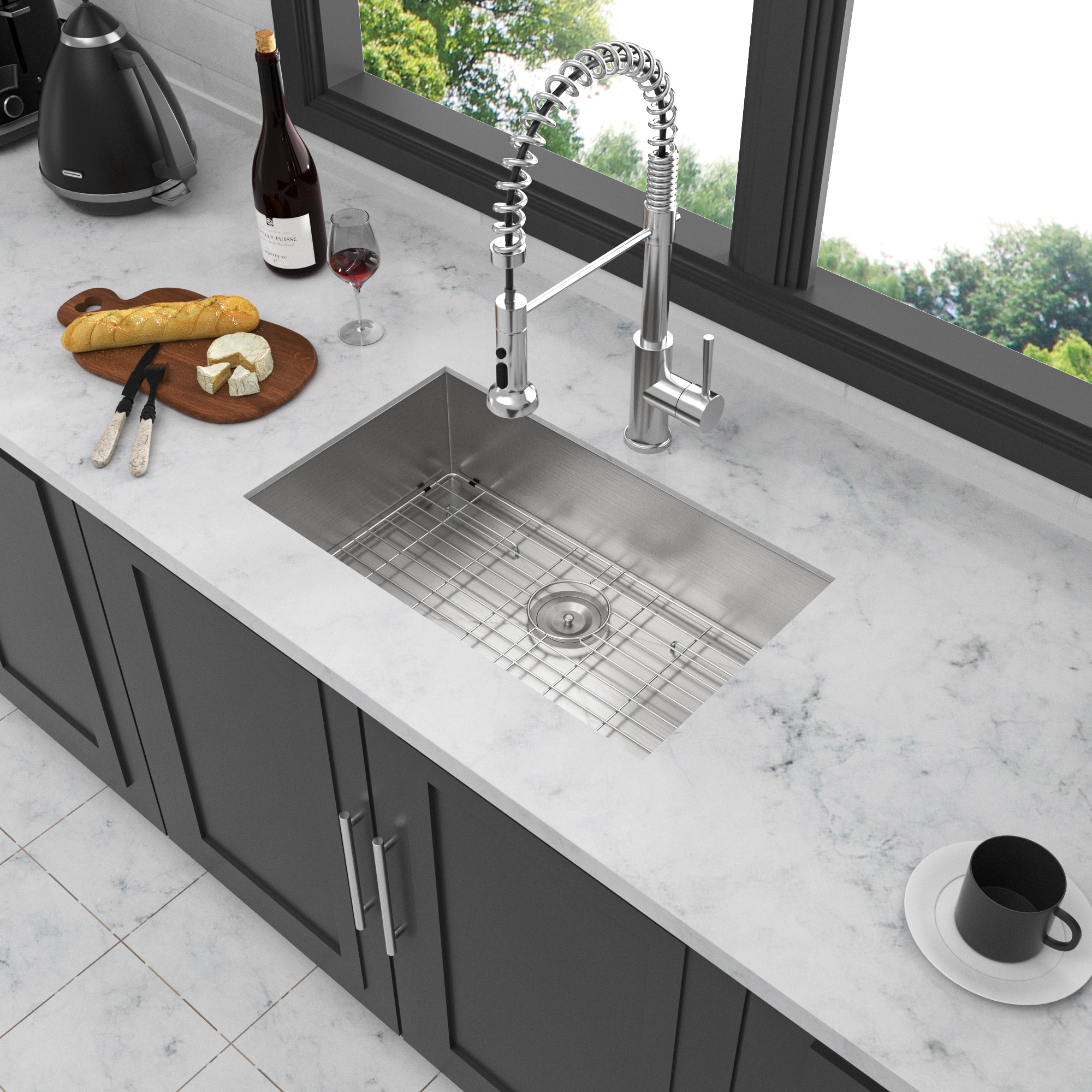 FAVSH 30 Inch Undermount Sink 30x18x9in Undermount Stainless Steel Kitchen Sink 16 Gauge 9 Inch Deep Single Bowl Kitchen Sink Basin