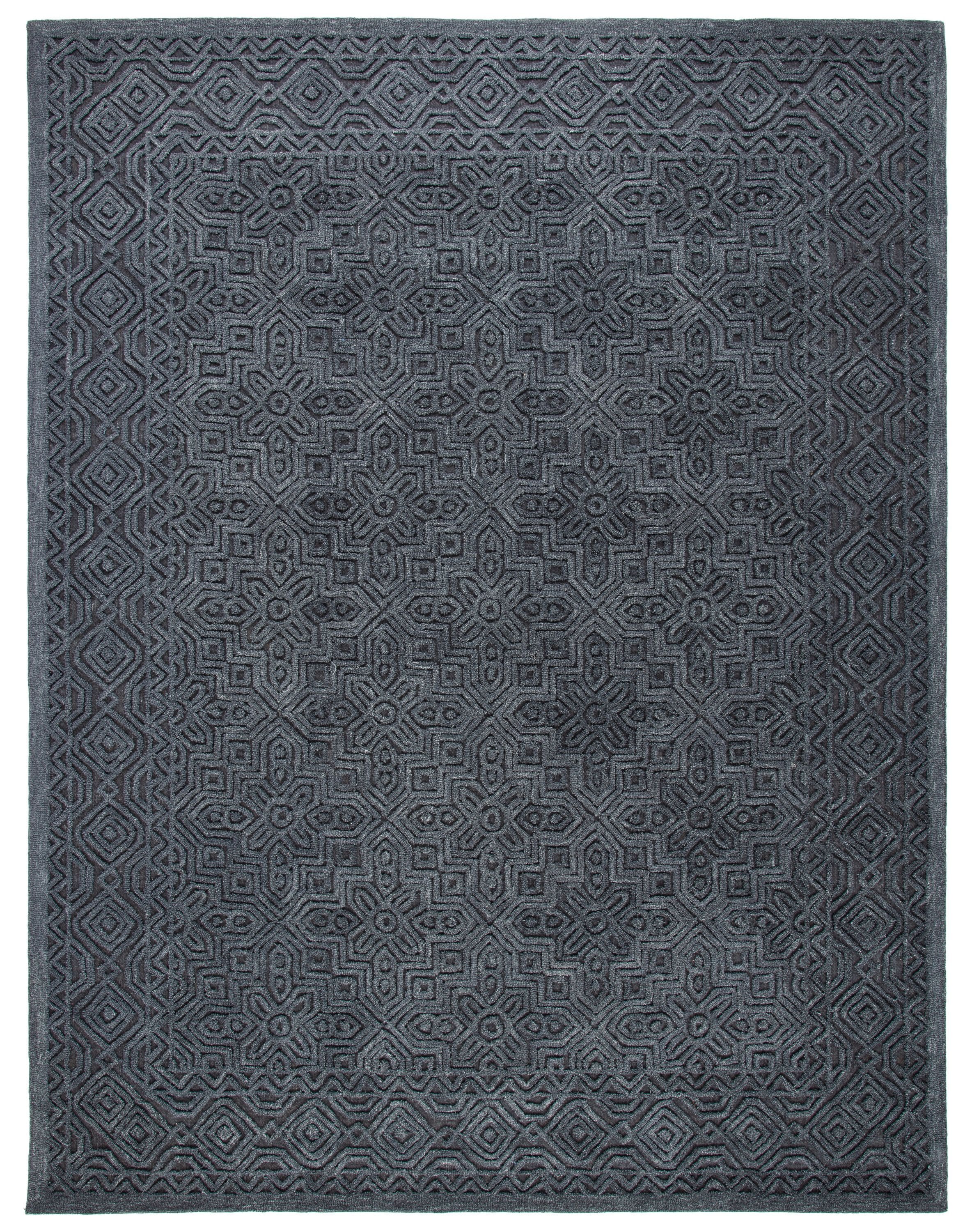 Safavieh TXT101H-8 Textural Audeline 8 x 10 (ft) Tufted Wool Charcoal Rectangular Indoor Geometric Bohemian/Eclectic Area rug