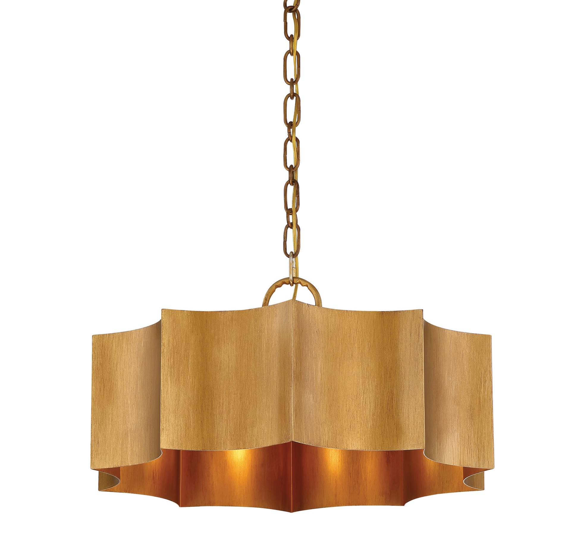Shelby Starburst 22'' Drum Pendant Light in Gold Patina