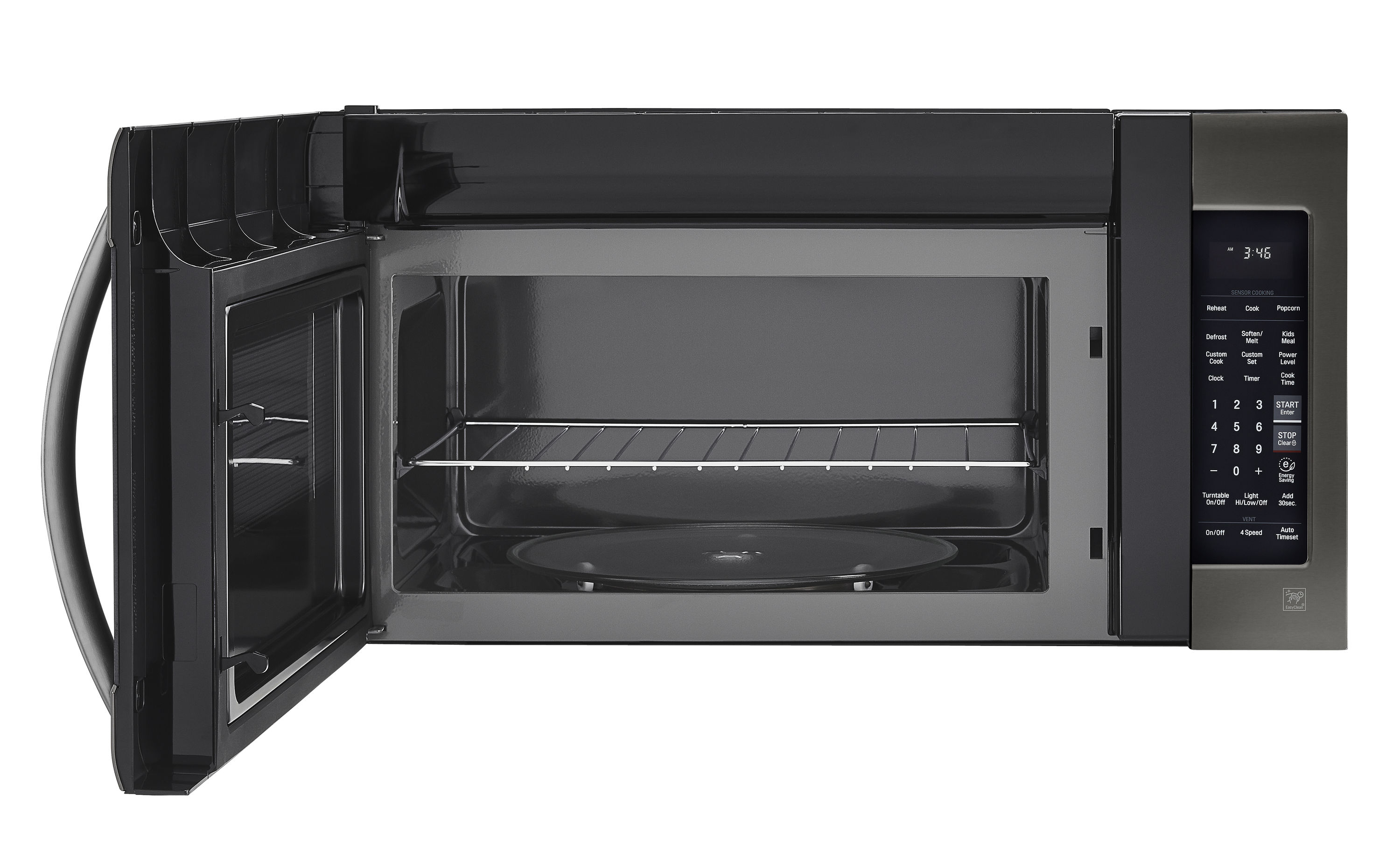 38L Black Mini Oven Adjustable Temperature 0-250 ℃ and 60 Minute