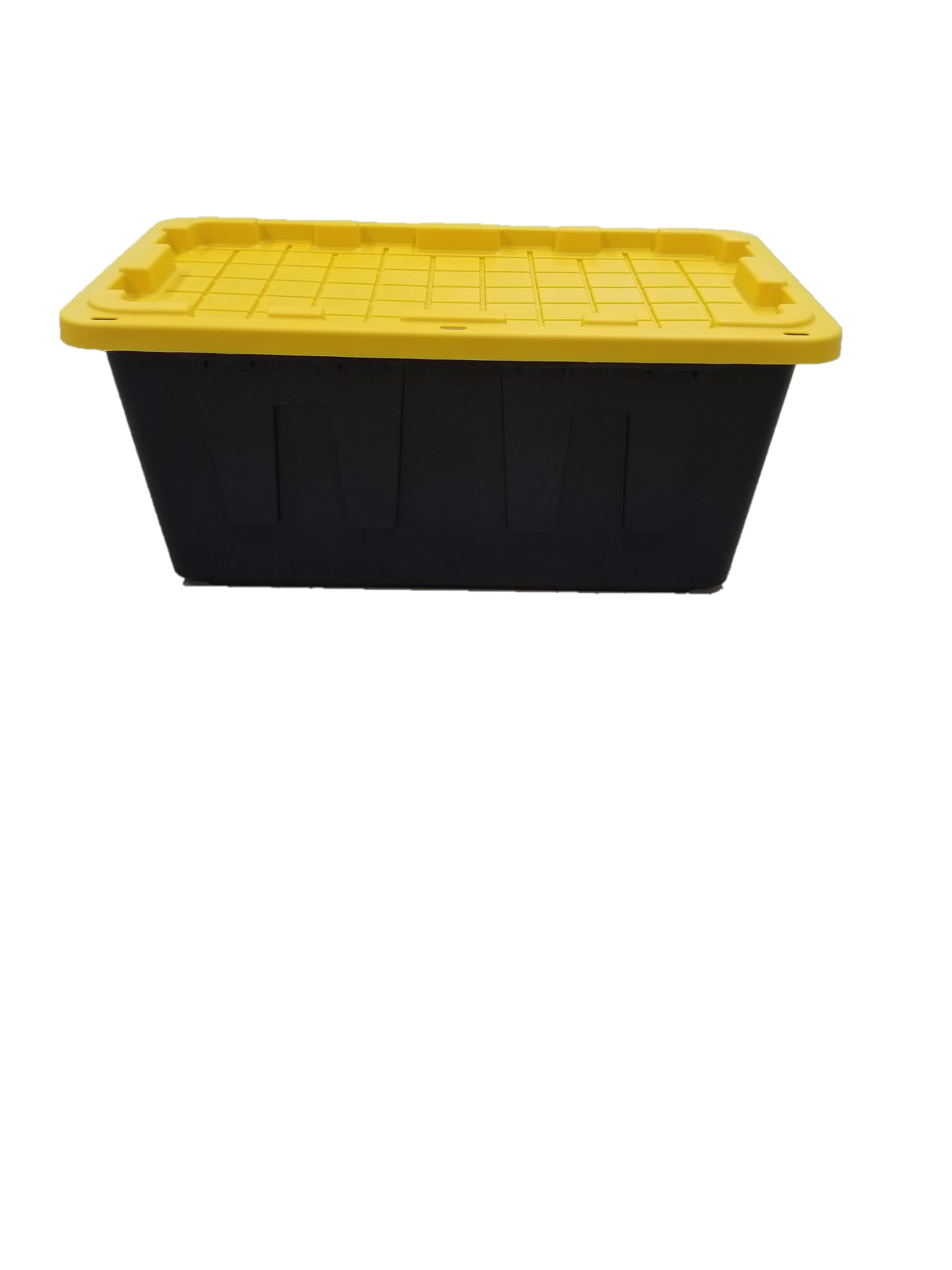 CREATIVE PLASTIC CONCEPTS 27 Gallon Black & Yellow Tough Box with Lid