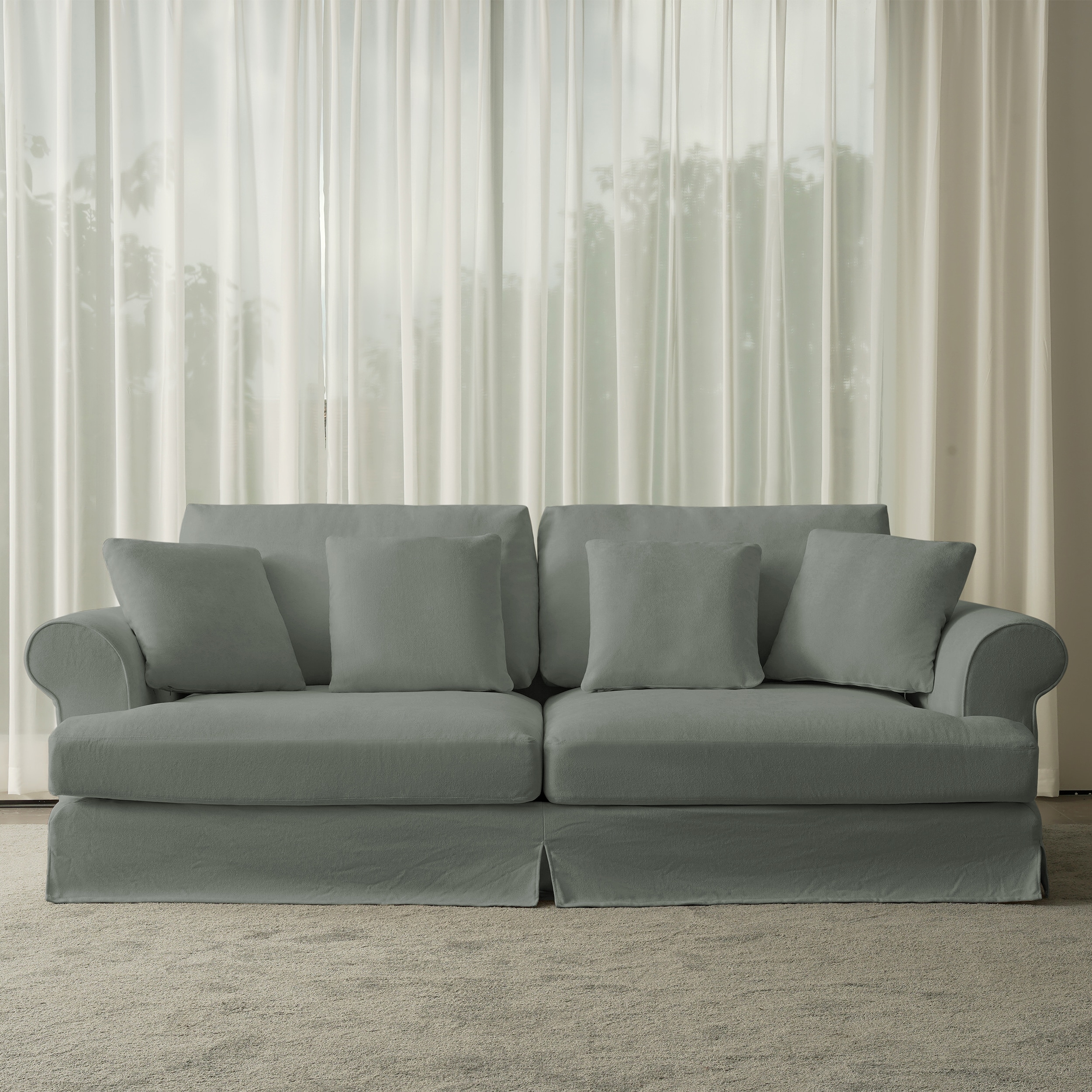  RND-HALO-09A Sofa 102.4-in Casual Gray Cotton 2 -seater Loveseat