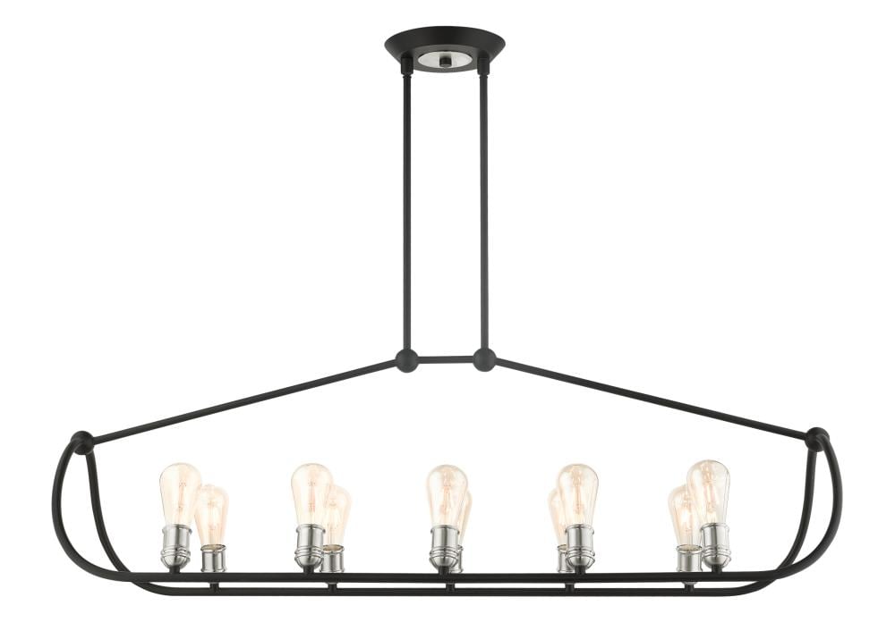 Archer 10-Light Black and Nickel Linear Chandelier