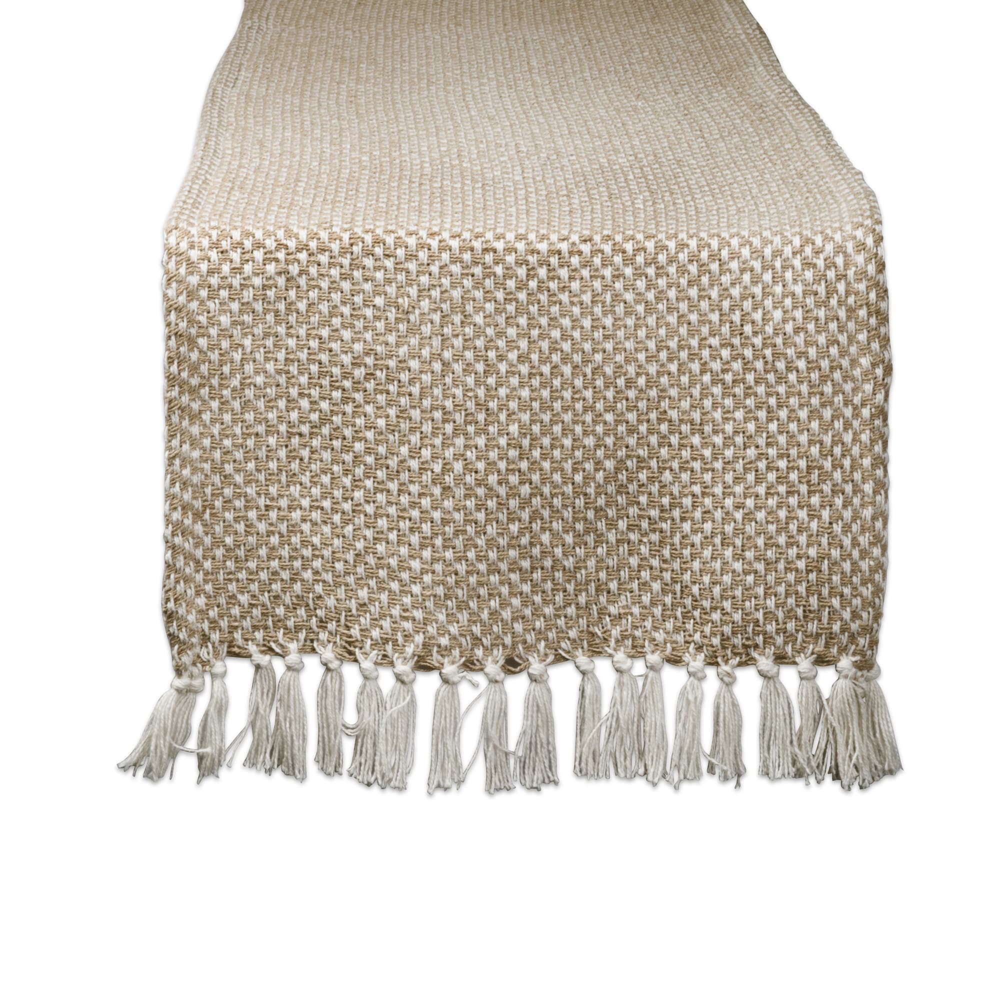 DII  Woven Jacquard Fringe Table Runner
