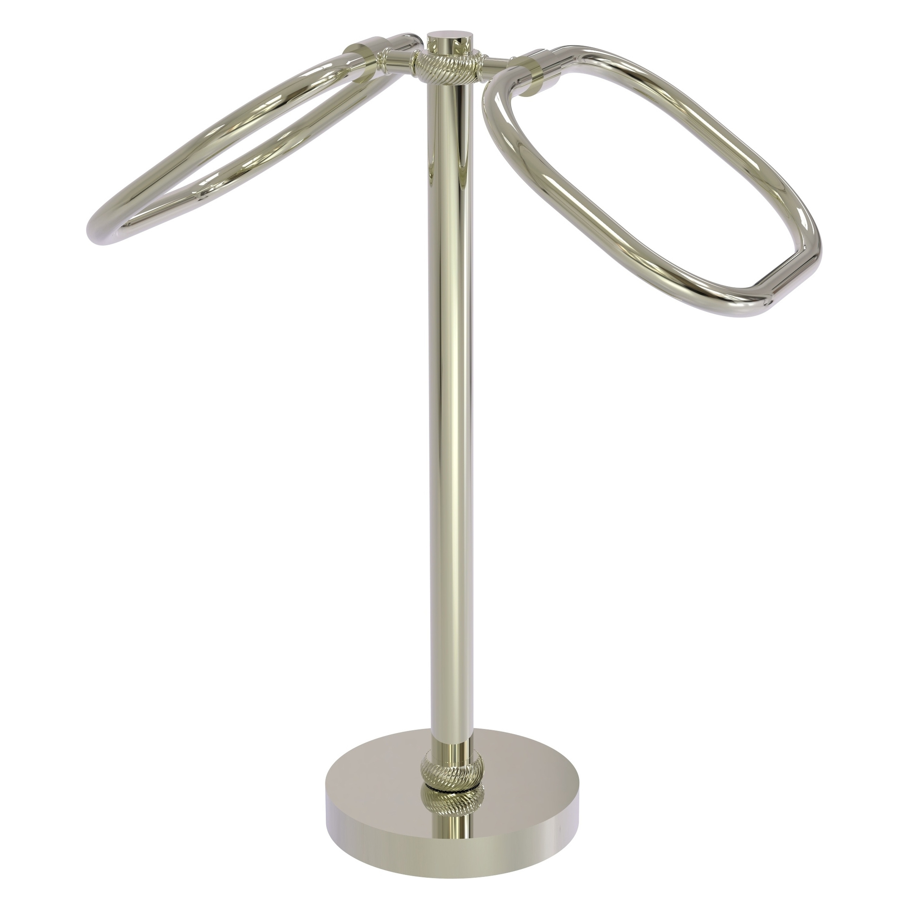 Allied Brass TB-20T-PNI Polished Nickel Freestanding countertop Double Towel Ring