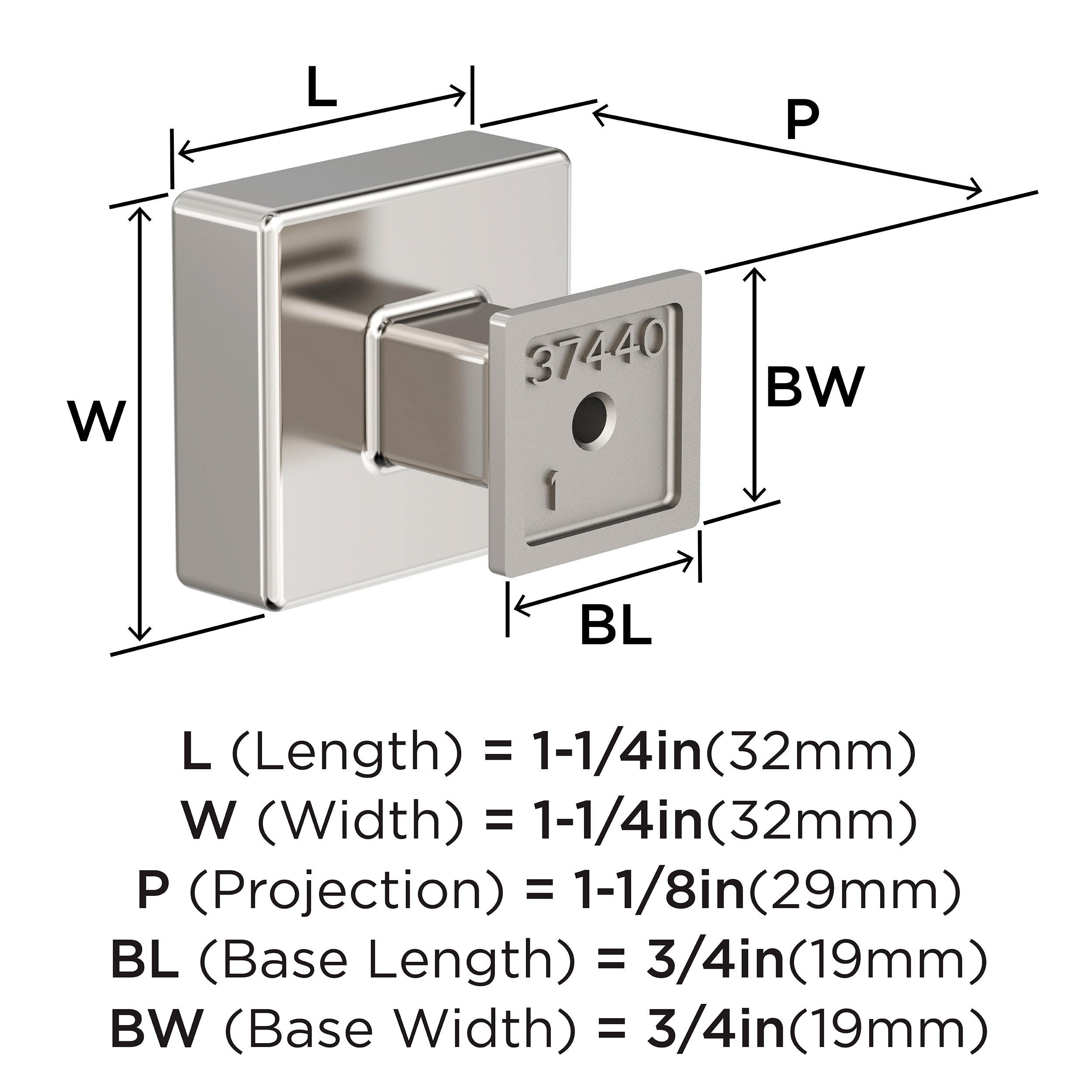 Amerock BP37440PN Cabinet-Knobs - View #4