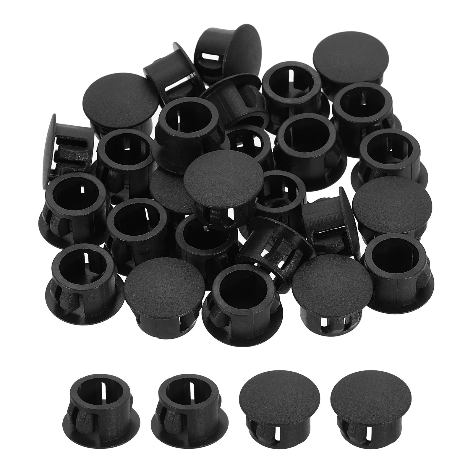 Unique Bargains Black Hole Plugs 100pcs 1/2 Inch Plastic Plugs for Round Holes Flush Type for Furniture Cabinets Machines Hardware Fencing Post Pipe #S26042000UX4992
