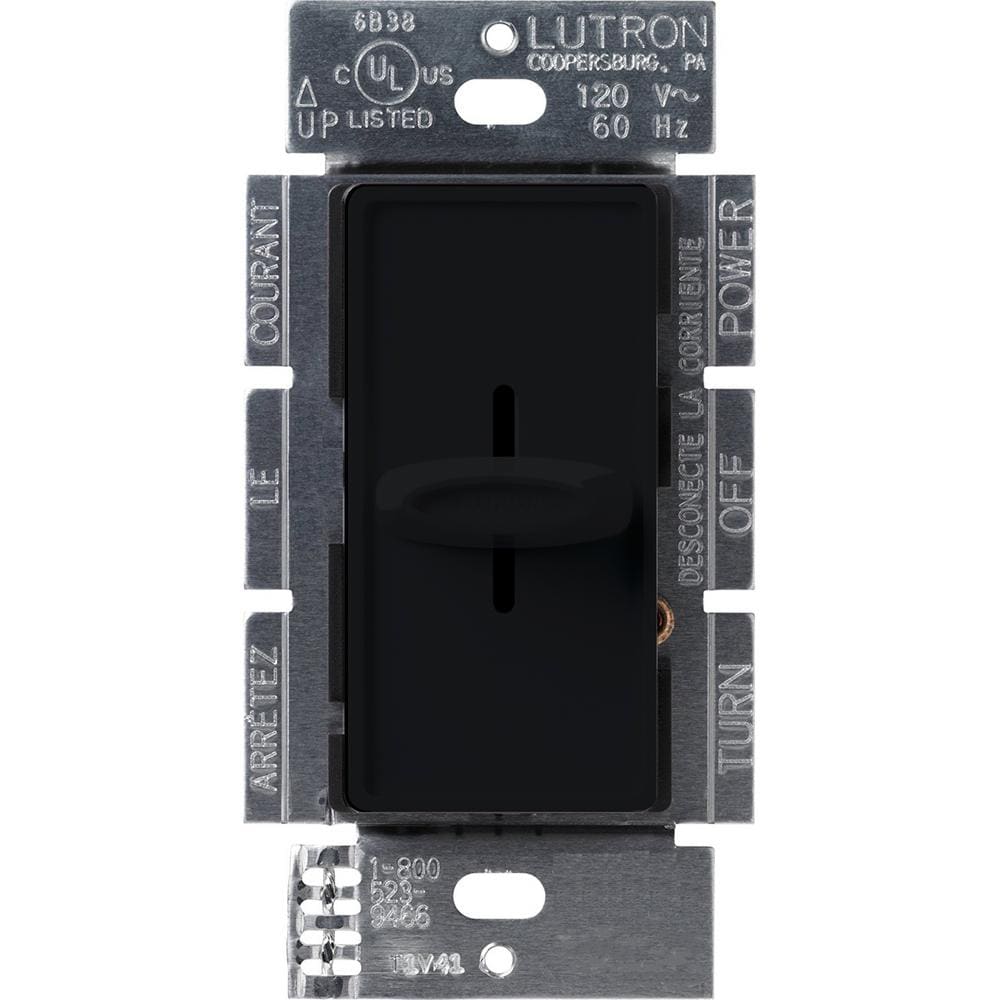 Lutron S-1000-BL Skylark Incandescent Single-pole Slide Light dimmer switch Black