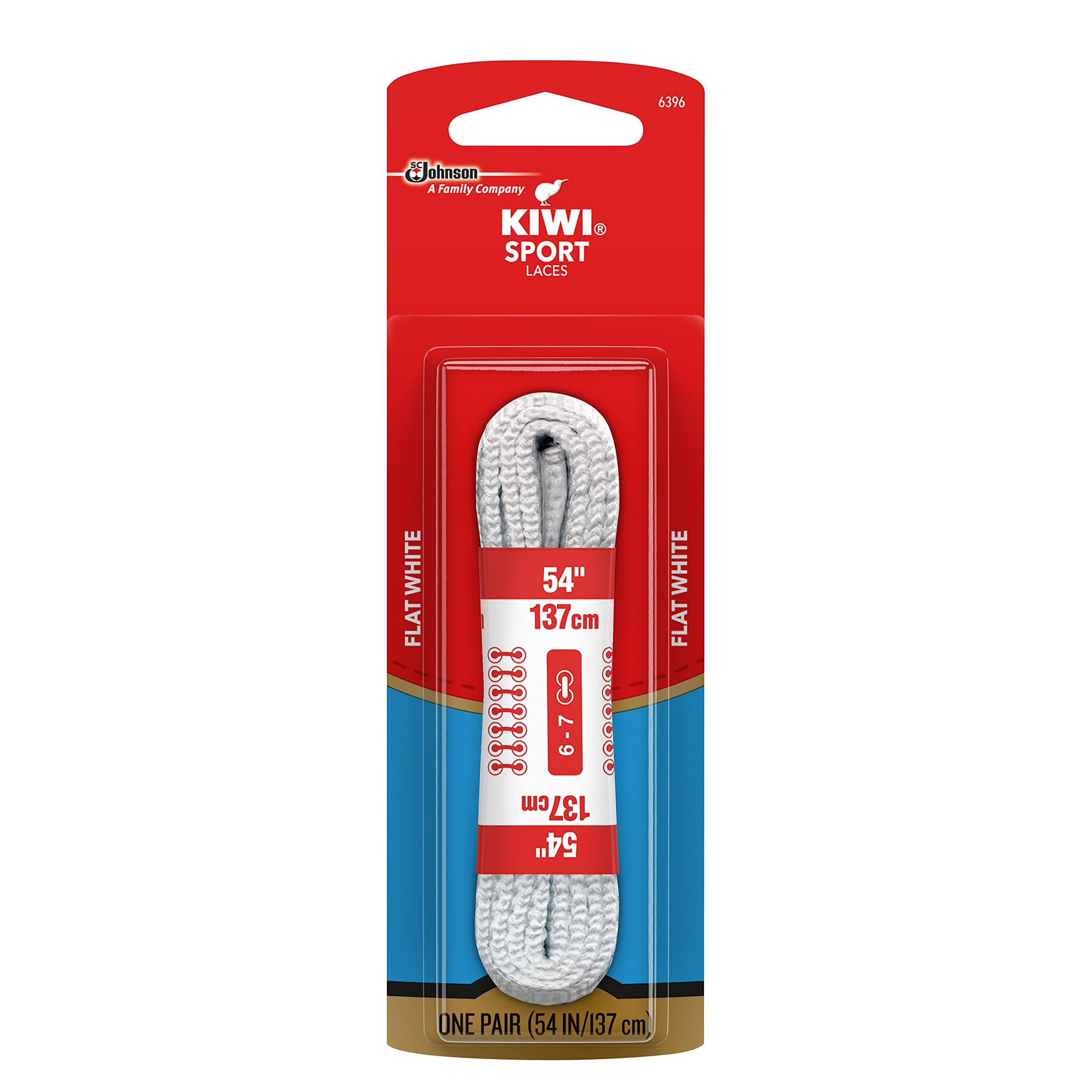 KIWI  54 White Sport Shoelaces (54 in) Pack of 6