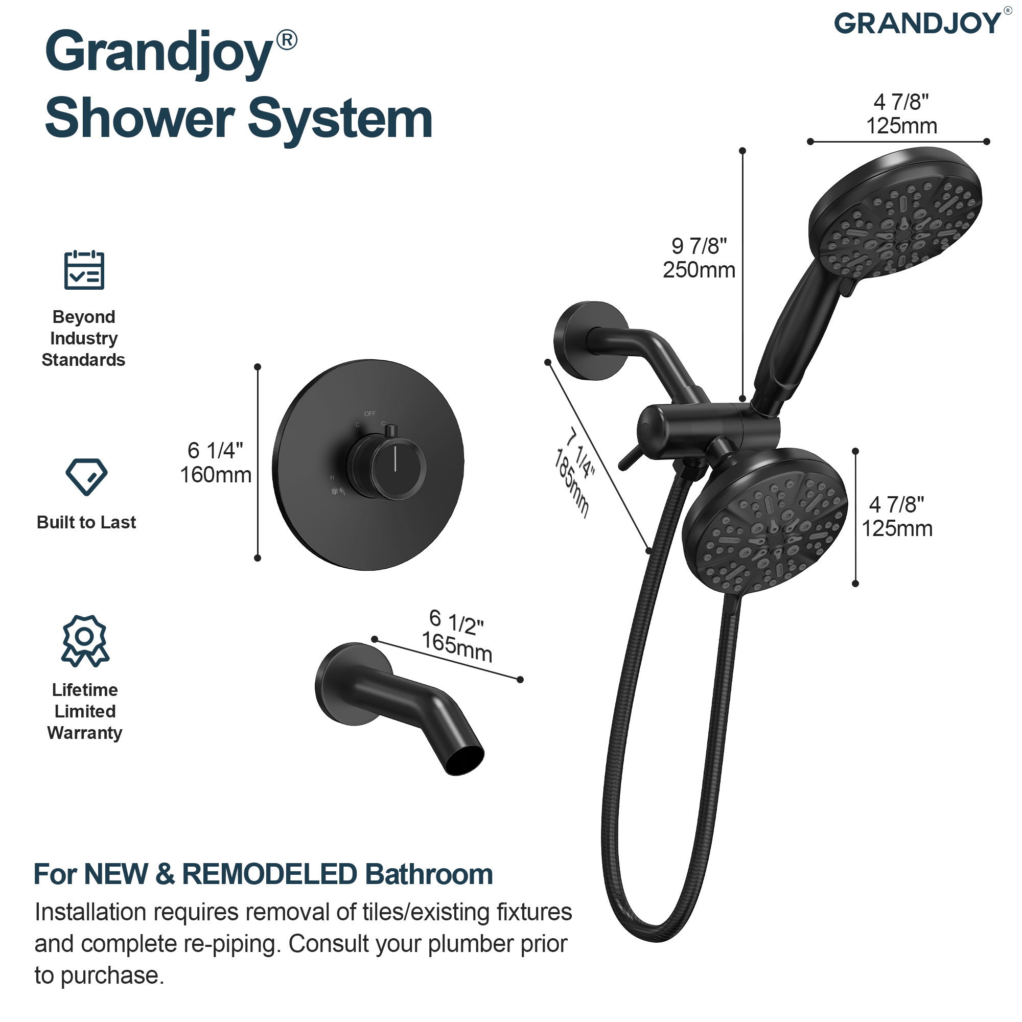 GRANDJOY TOBILI203C Tub-Shower-Faucets - View #11