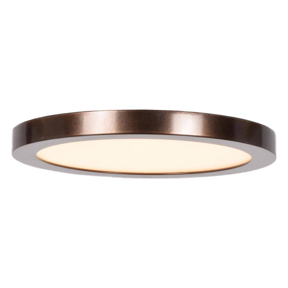 Access Lighting 20810LEDD-BRZ/ACR Disc 1 -Light 5.5-in Gloss Bronze Integrated LED Flush Mount Light ENERGY STAR Certified