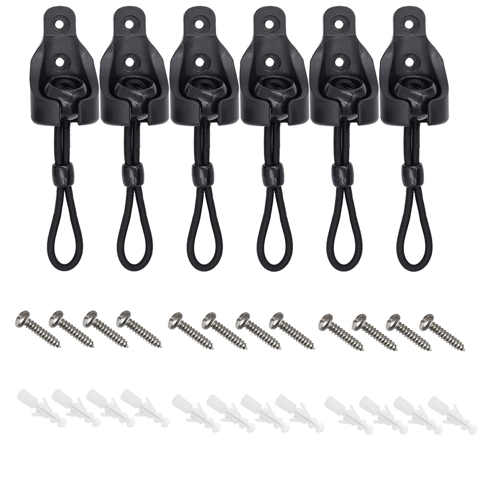 Aoibox  3 Pack Windproof Bungee Anchor Kit for Outdoor and Indoor Roller Shades with Pull Ring End Caps
