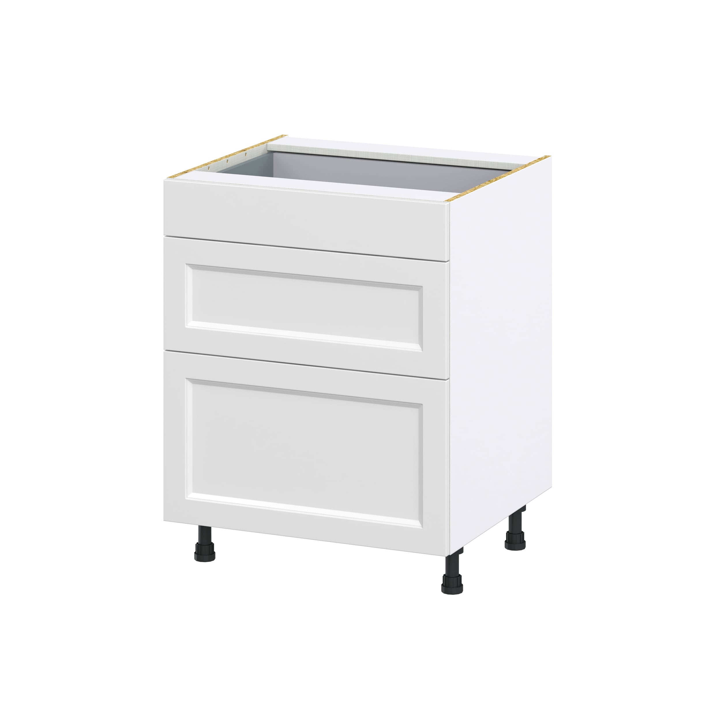 Hugo&Borg Riviera 27-in W x 34.5-in H x 24-in D Bright White 2-Drawers Base Fully Assembled Cabinet (Recessed Panel Shaker Style)