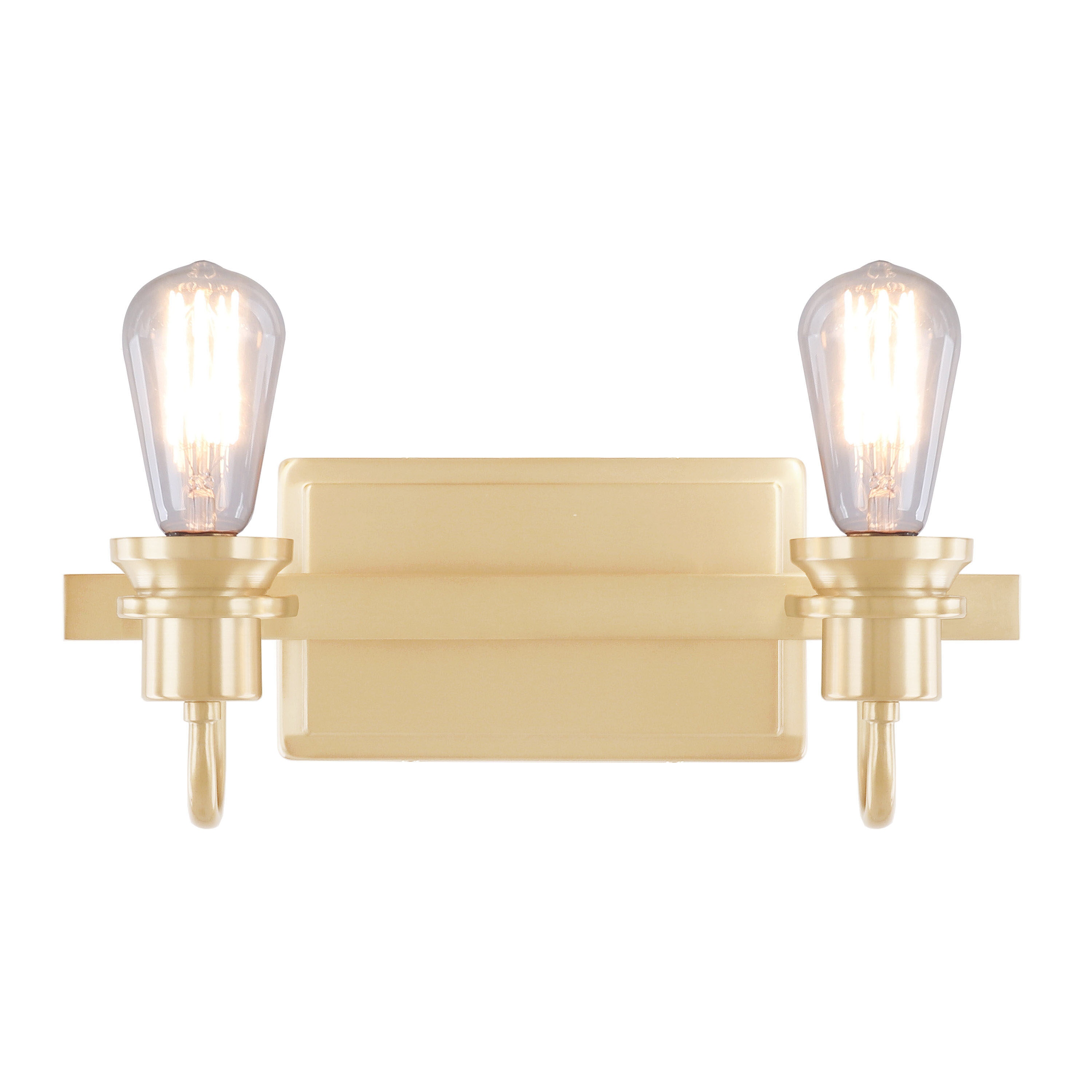 Warm Brass 14" Direct Wired Electric Vanity Light Fixture