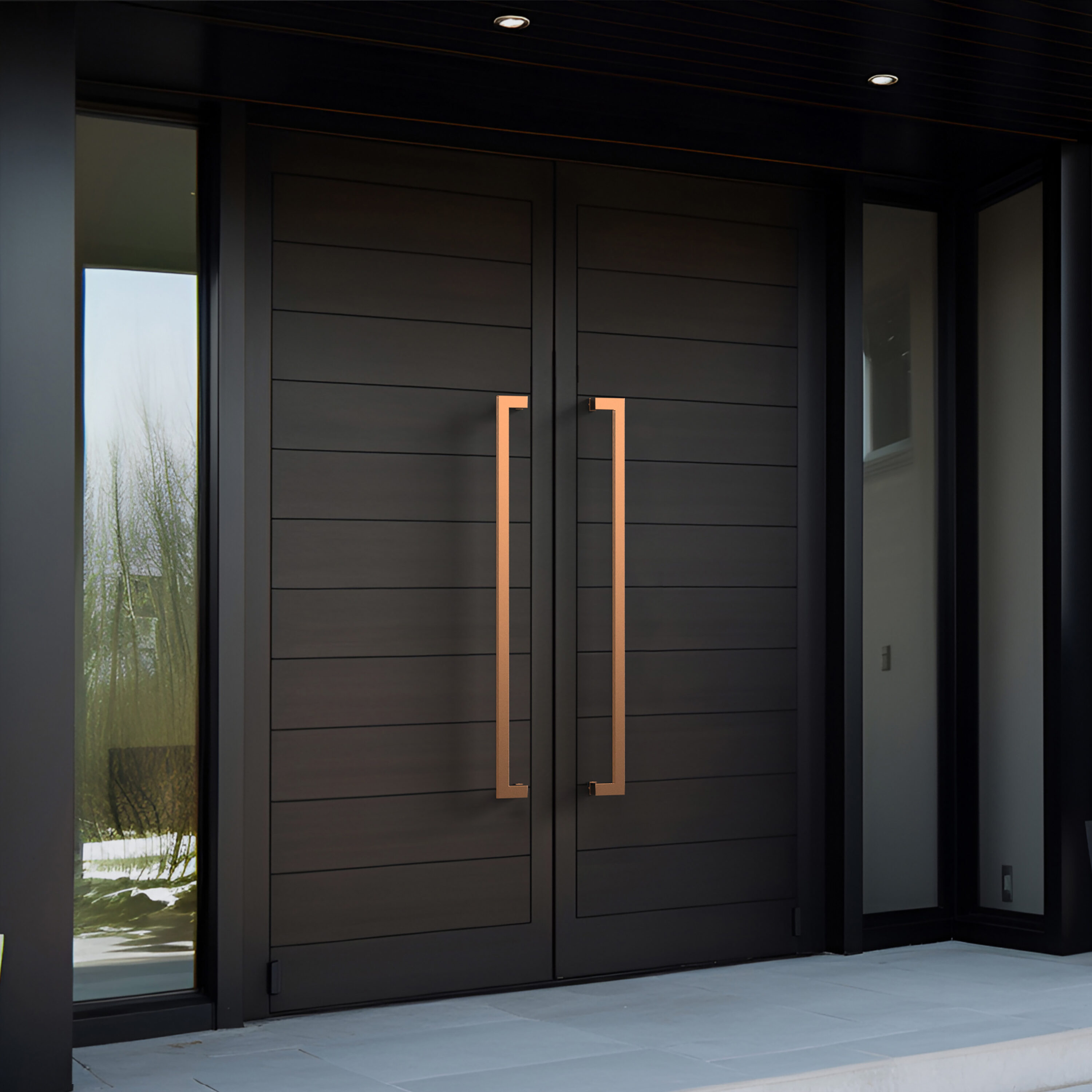 HYDROWARE HYD-0062 Pull Door Handle Bars 48 in Brushed Copper Interior/Exterior Bed/Bath Combined Door Handle