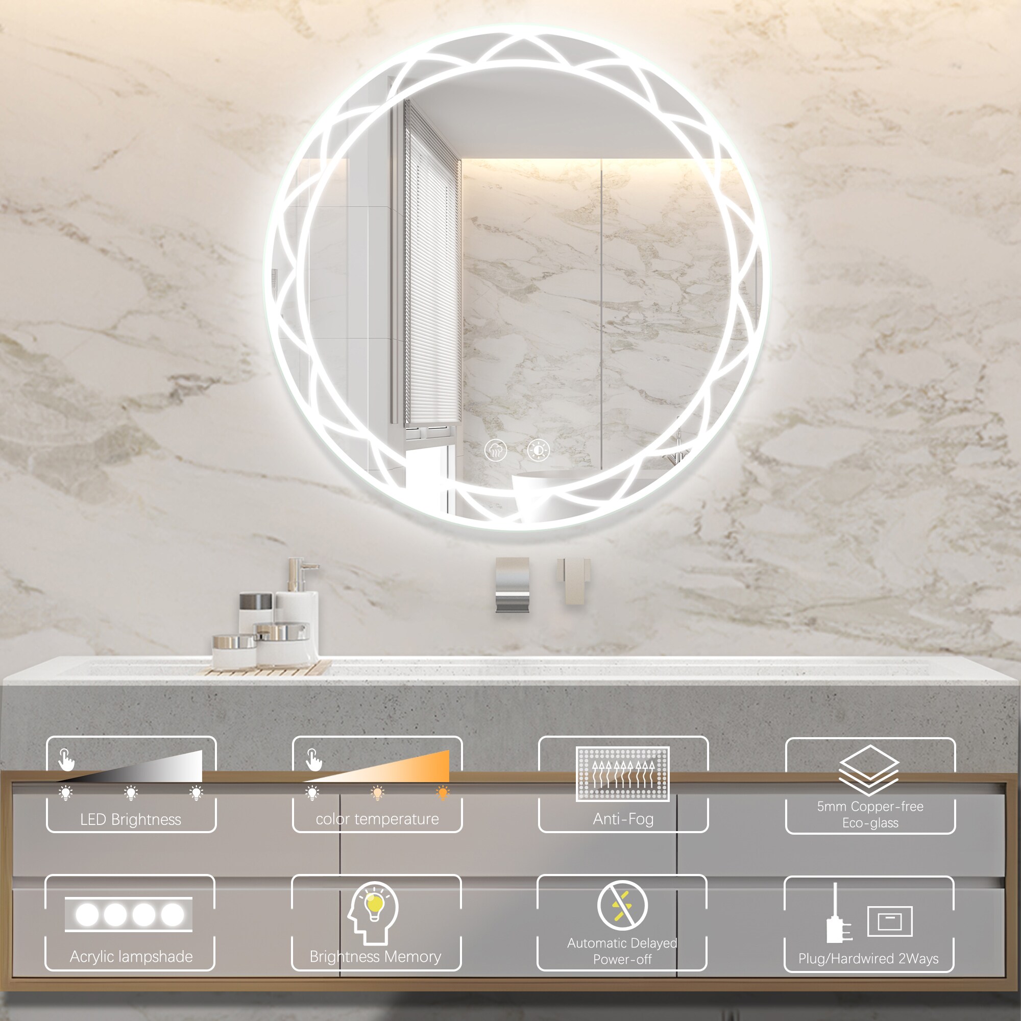 Bybafun YD5100007 Framed-Bath-Mirrors - View #3