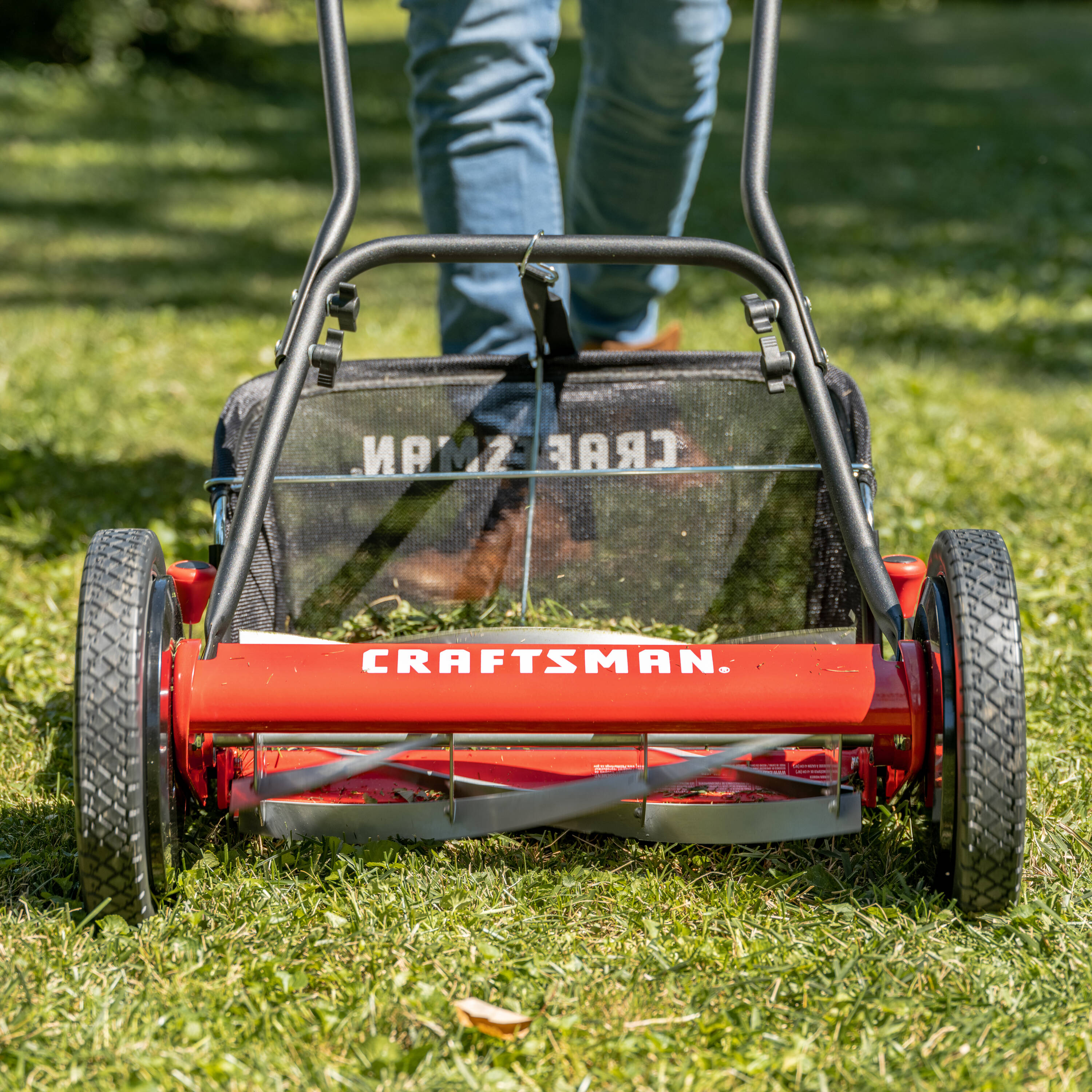 Craftsman 1816-16CR 16-inch 5-Blade Push Reel Lawn Mower with Grass Catcher, Red