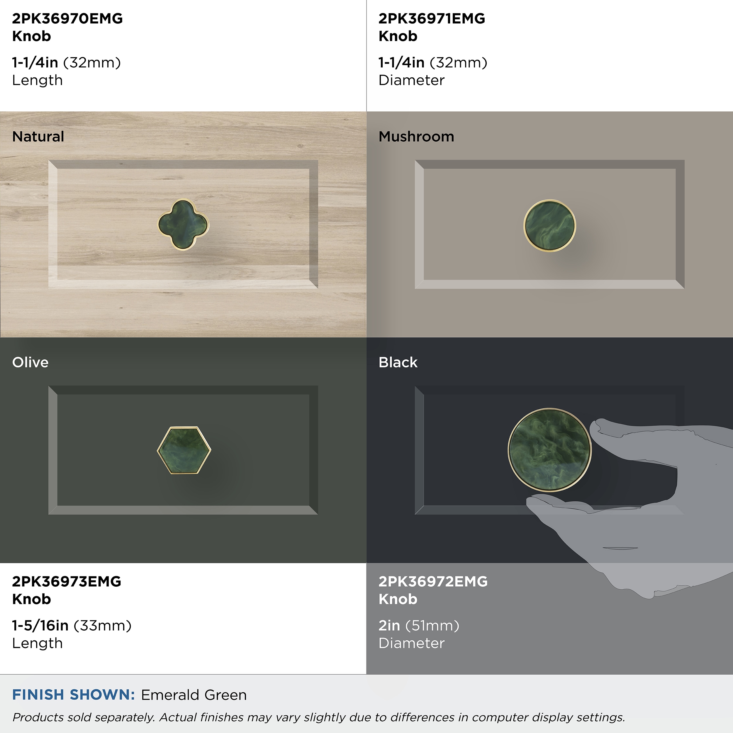 Amerock 2PK36972EMG Cabinet-Knobs - View #3