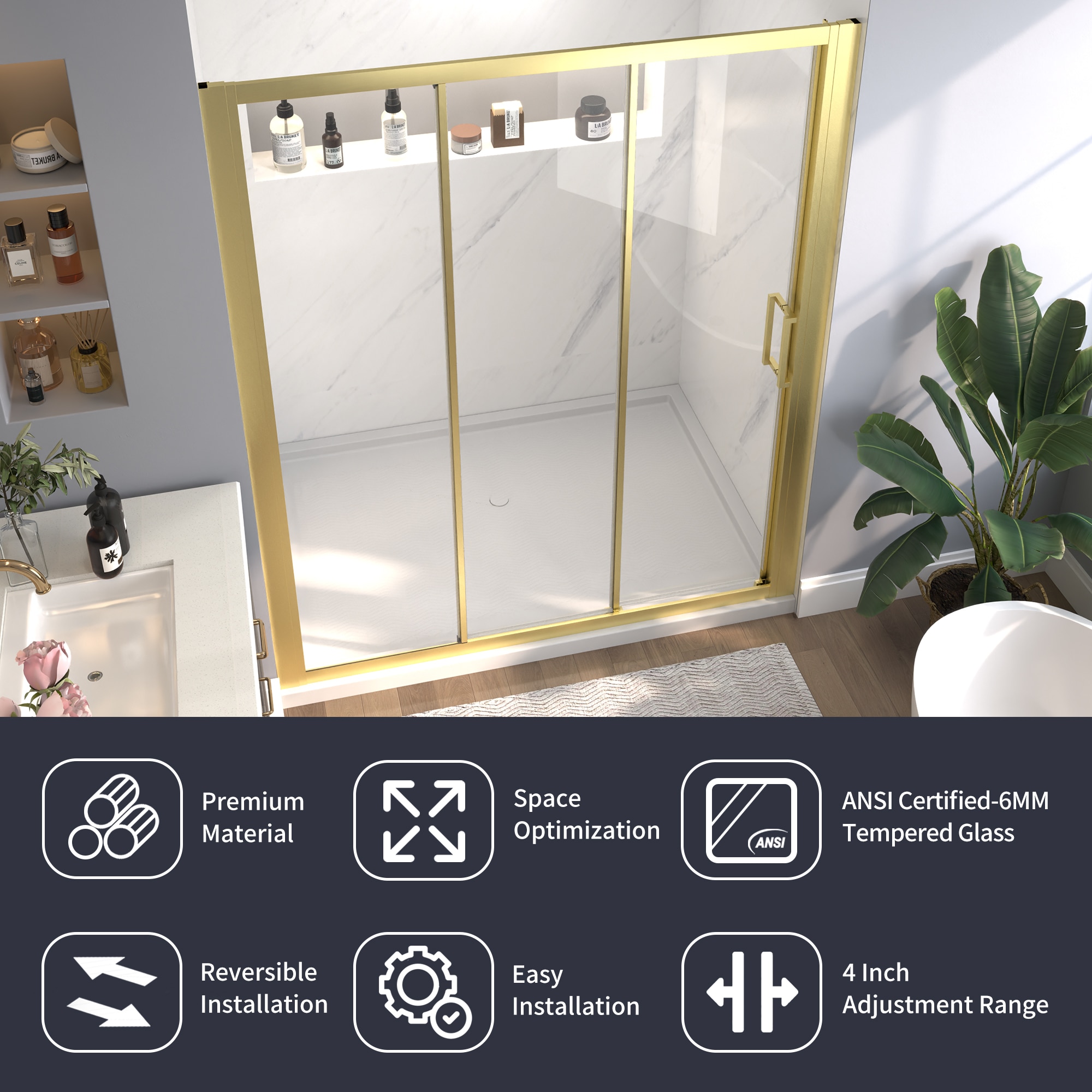 AAZJ BG-BL-6036-M Shower-Doors - View #3