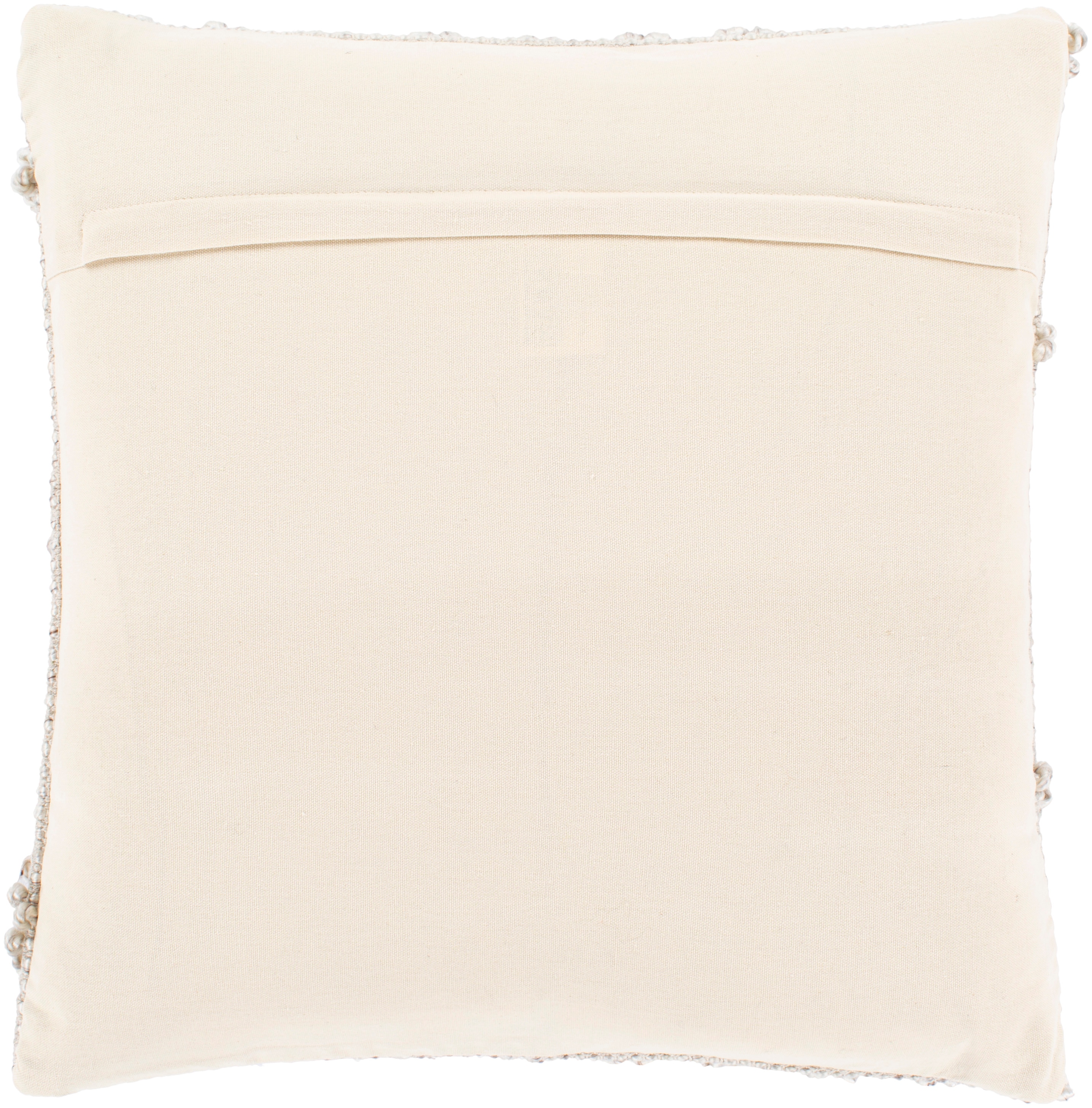 Anders 22" x 22" Khaki Embroidered Cotton Blend Throw Pillow