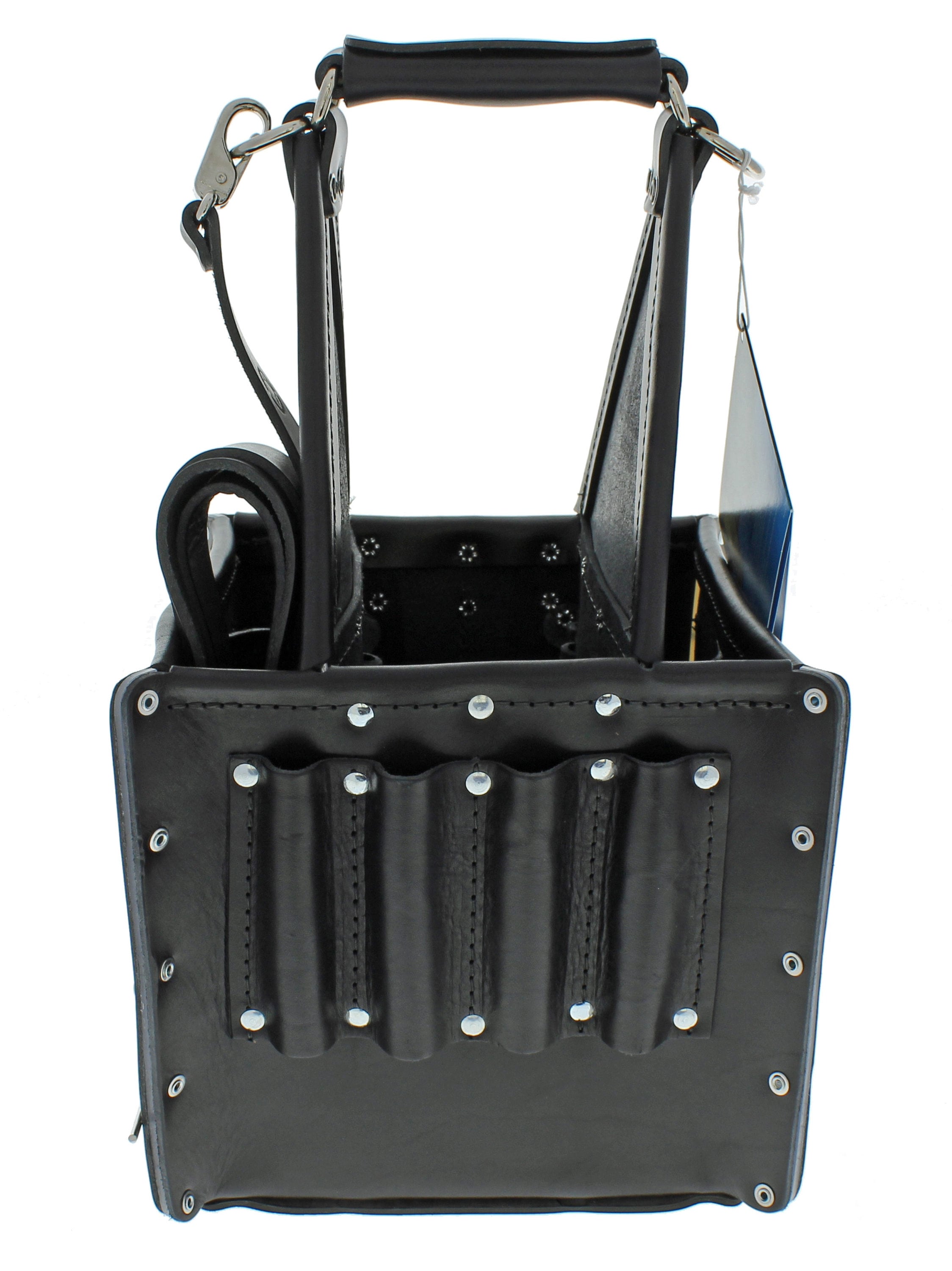 IDEAL Black Leather 10.75-in Electrician's Tote in the Tool Bags