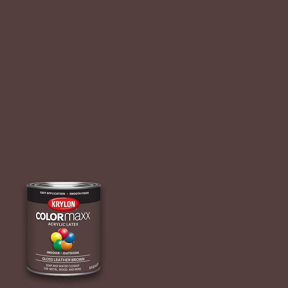 Krylon Gloss Leather Brown Enamel Acrylic Interior Paint + Primer (1-quart)  in the Interior Paint department at