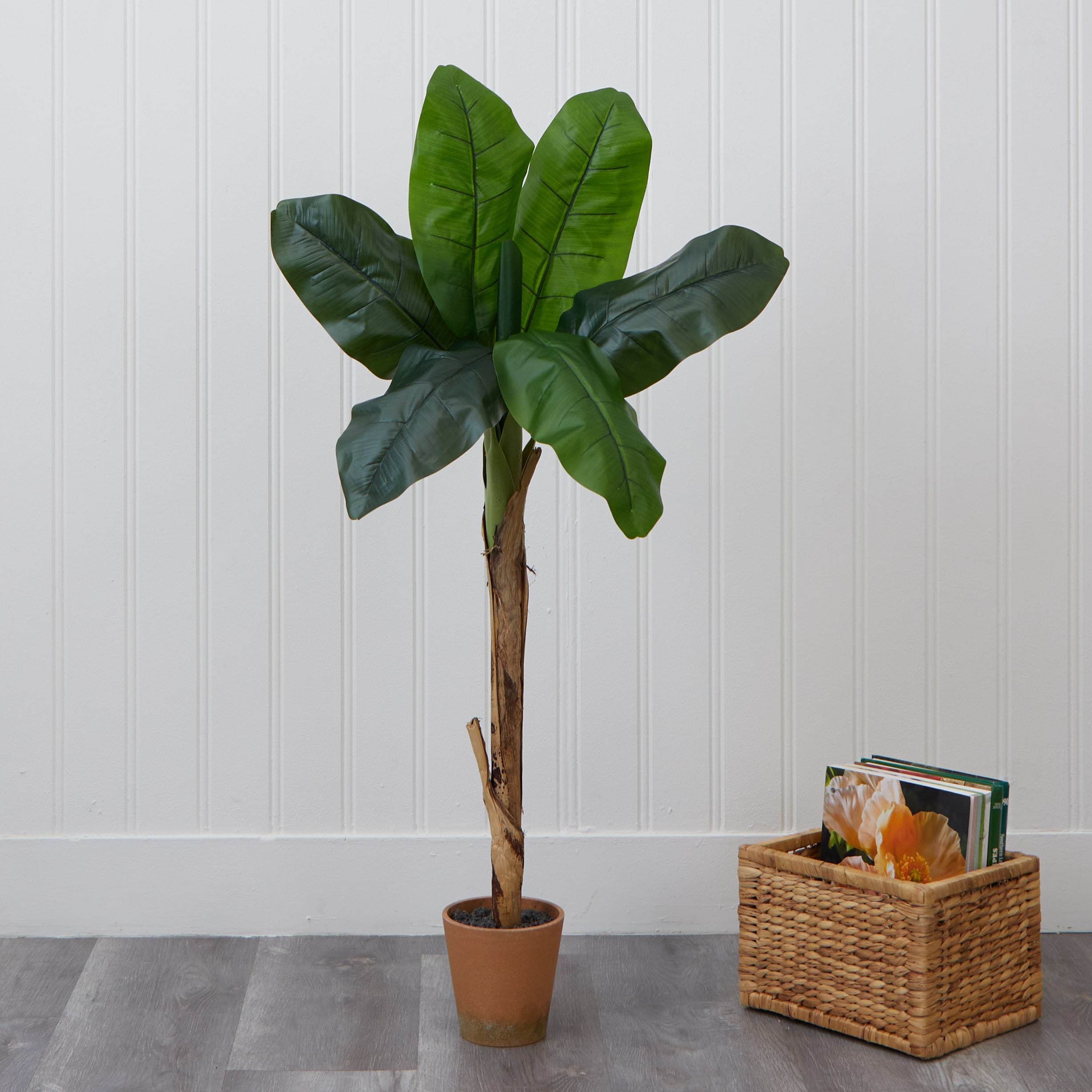 allen + roth T4423-MB 48-in Green Indoor Banana Palm Artificial Tree