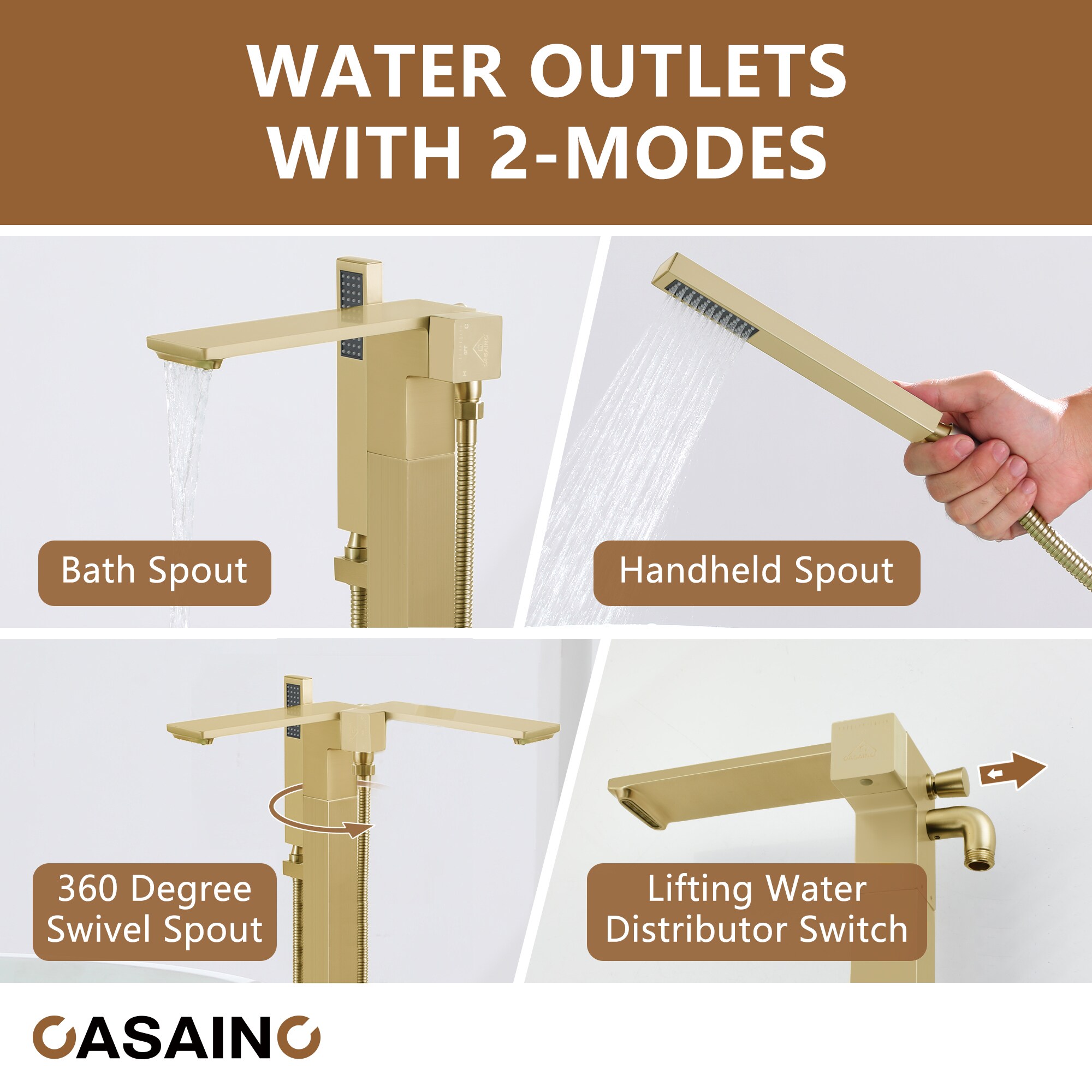 CASAINC MCS97-MB Roman-Tub-Faucets - View #4