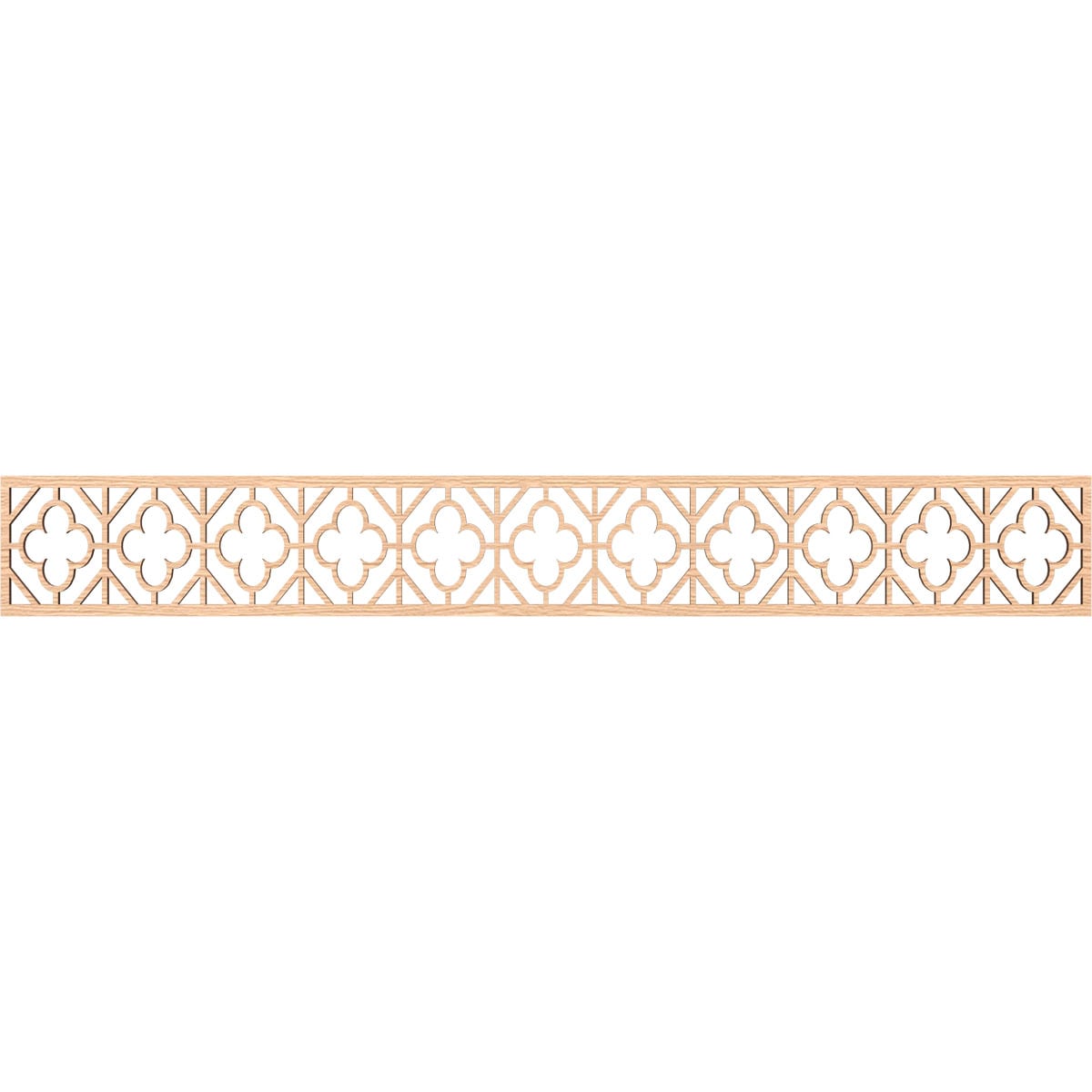 Ekena Millwork MLDA06X46HAZRO Hazelton Fretwork Flat Trim 6-in x 3.86-ft Red Oak Brown Unfinished 2157084 Pierced Wall Panel Moulding