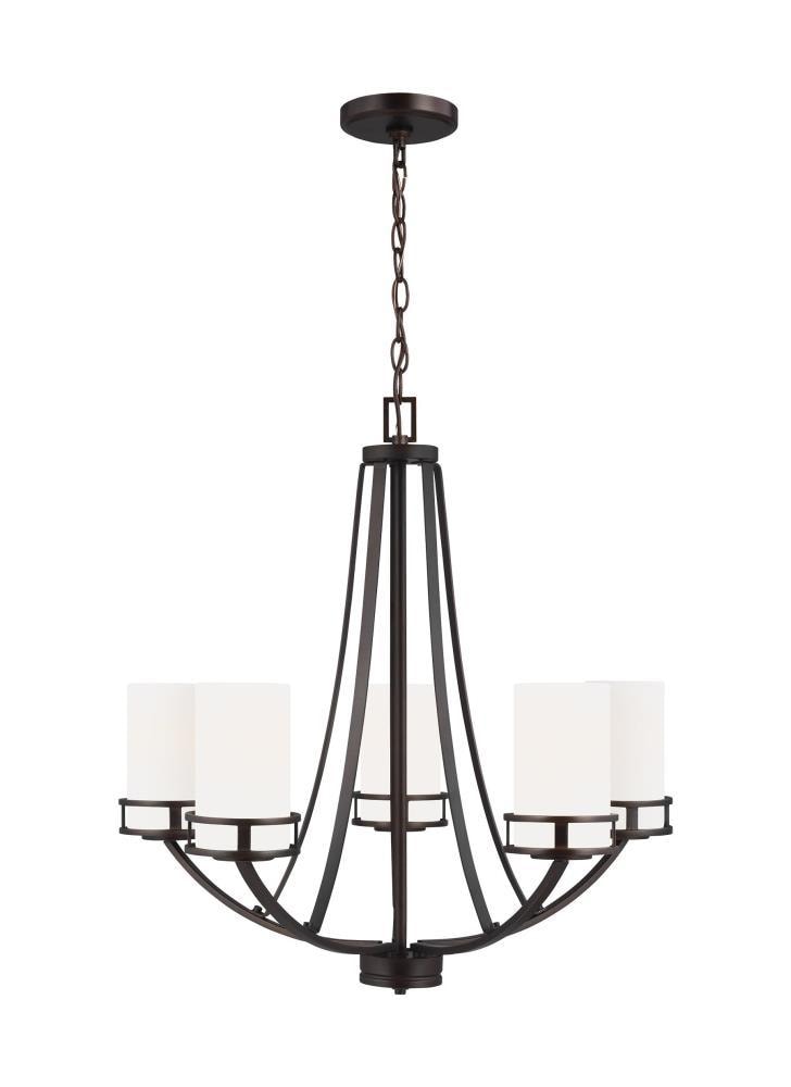 Generation Lighting 3121605-710 Robie 5 -Light Bronze Craftsman For Use in Dining Rooms, Foyers, Kitchens, Chandelier