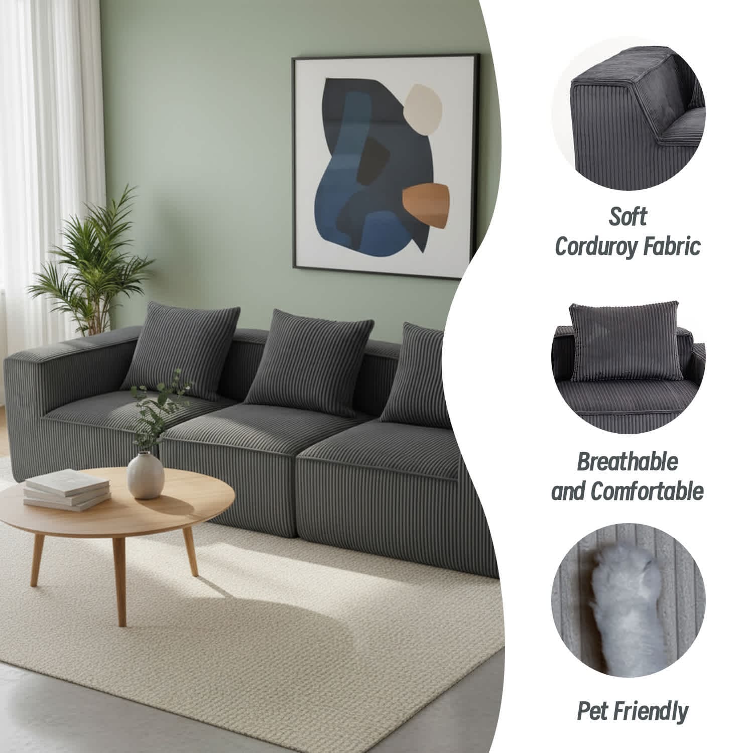 VERYKE LL-SF002GY Sofas-Loveseats - View #4