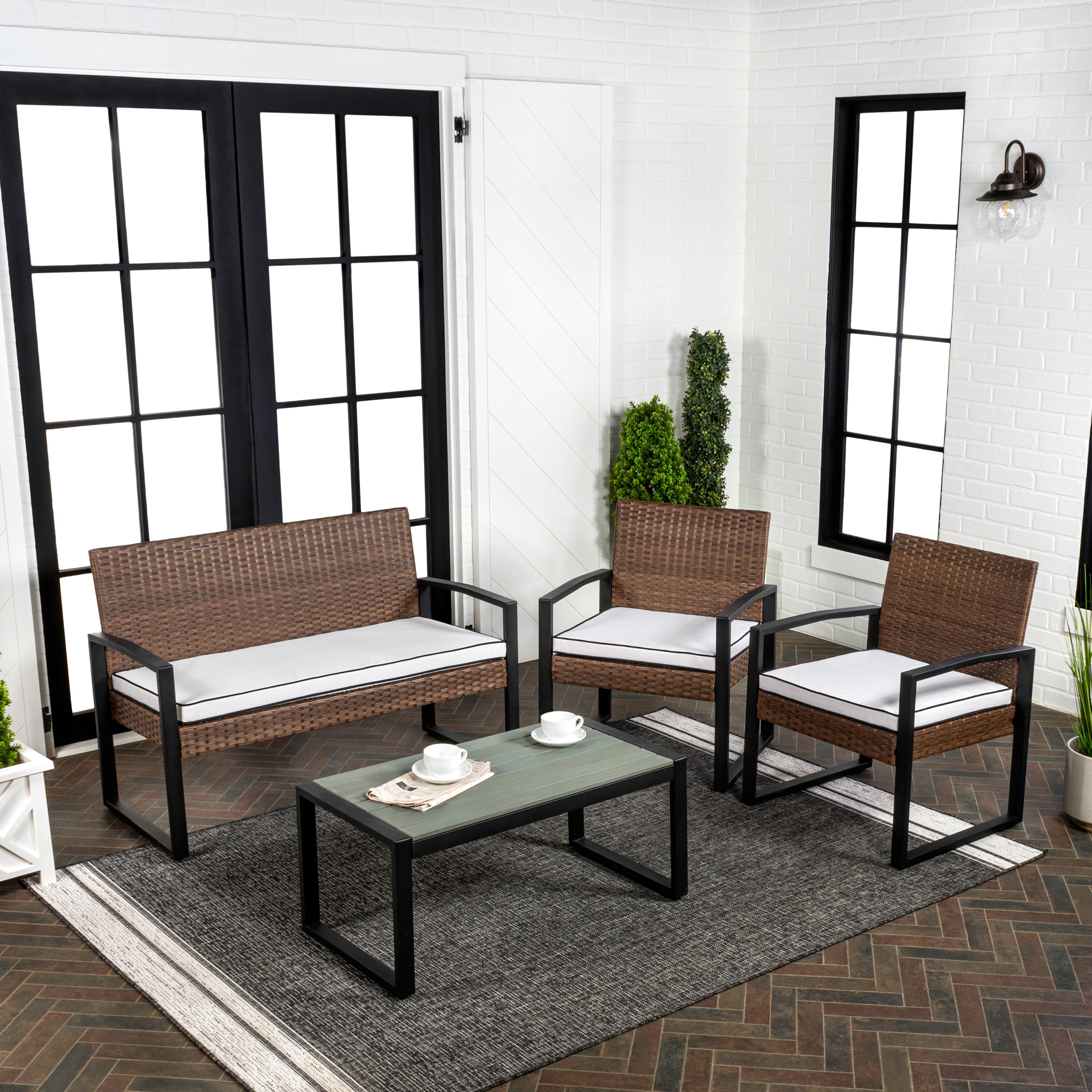JONATHAN  Y LVG1102B-4SET Patio-Conversation-Sets - View #2