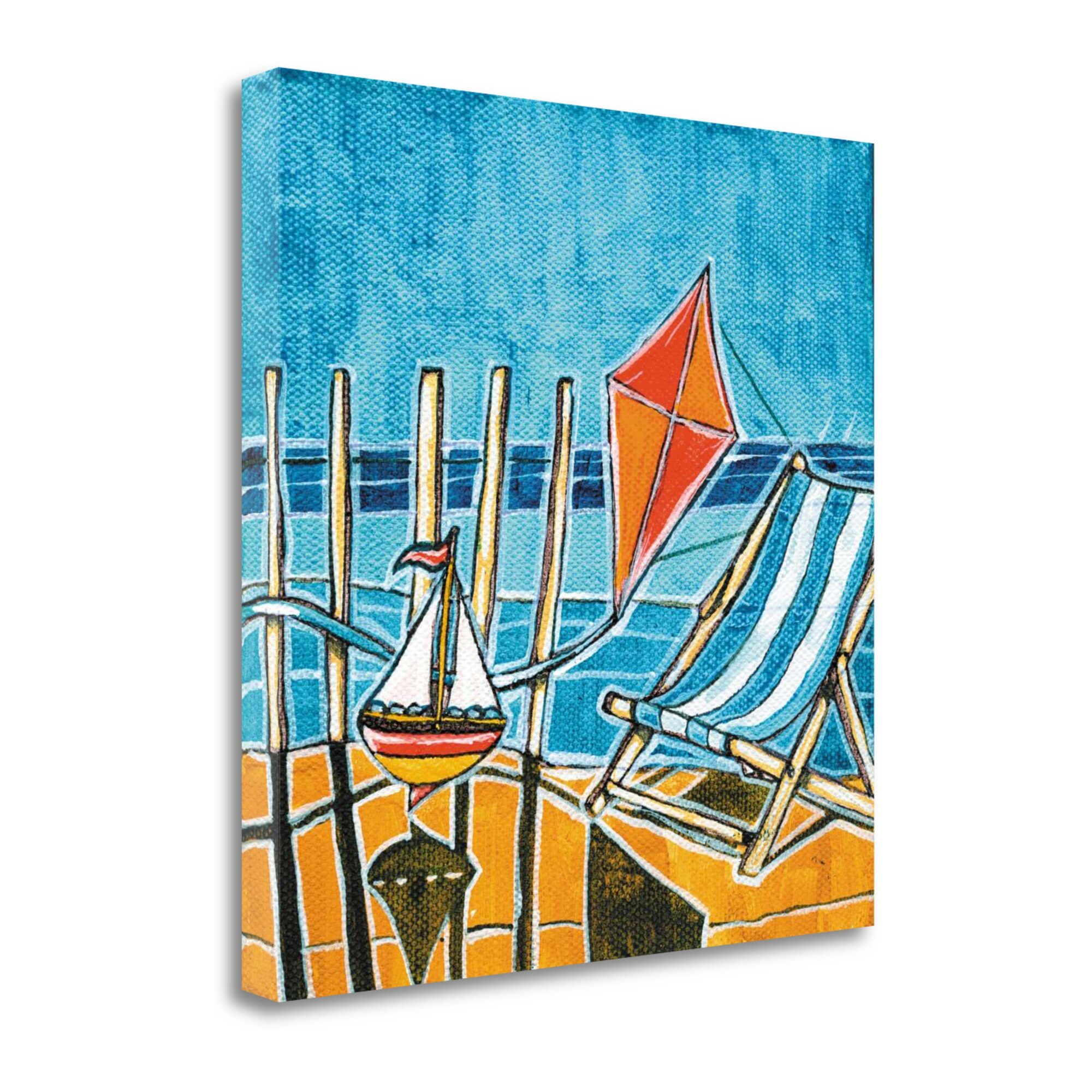 Tangletown Fine Art SBSY1109-2121C Beach Scene I Stuart Roy 21-in H x 21-in W Coastal Print on Canvas