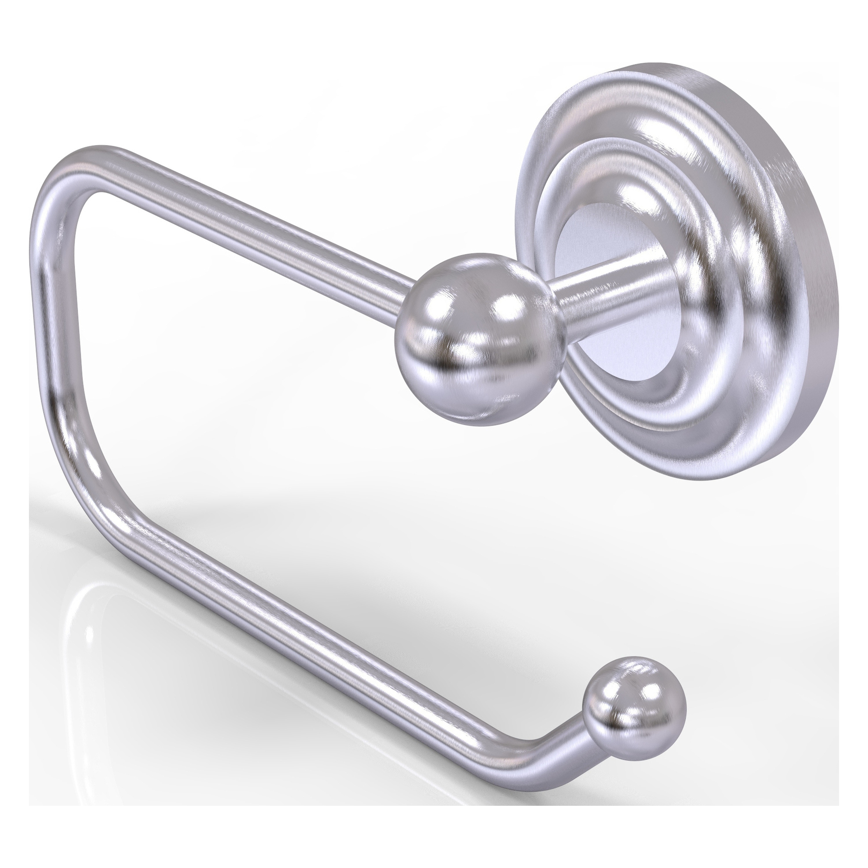 Allied Brass QN-24E-SCH Que New Satin Chrome Wall mount Single post Toilet Paper Holder 1 -Rolls with Storage