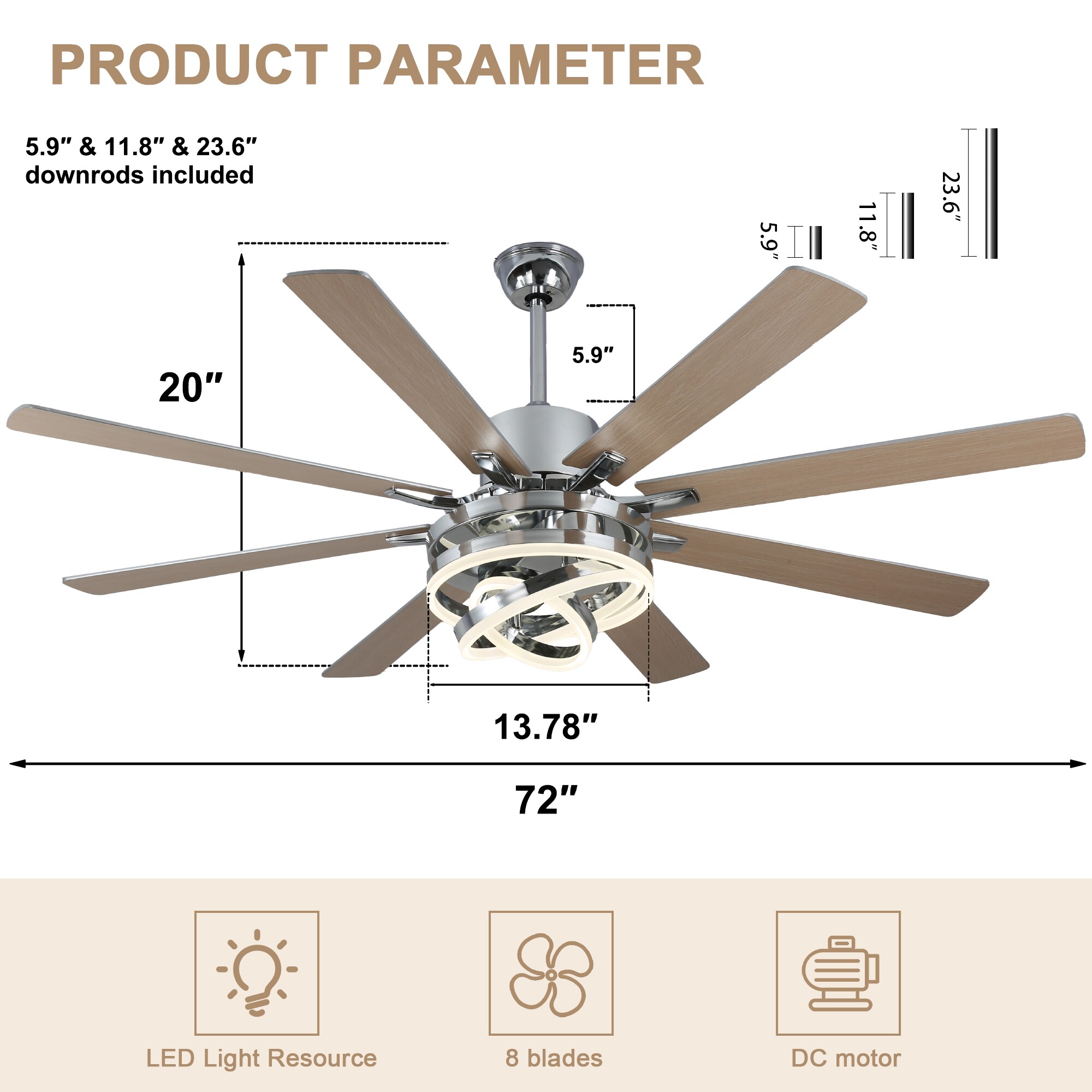 Bella Depot DCFSD7205-C Ceiling-Fans - View #11