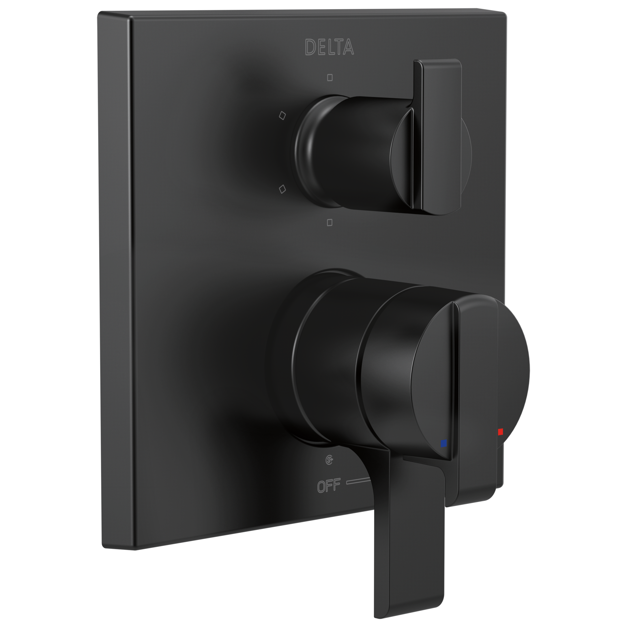 Delta T27967-BL Ara Matte Black 3.38-Inches Universal Bathtub/Shower Diverter 2.25-Inches -ID