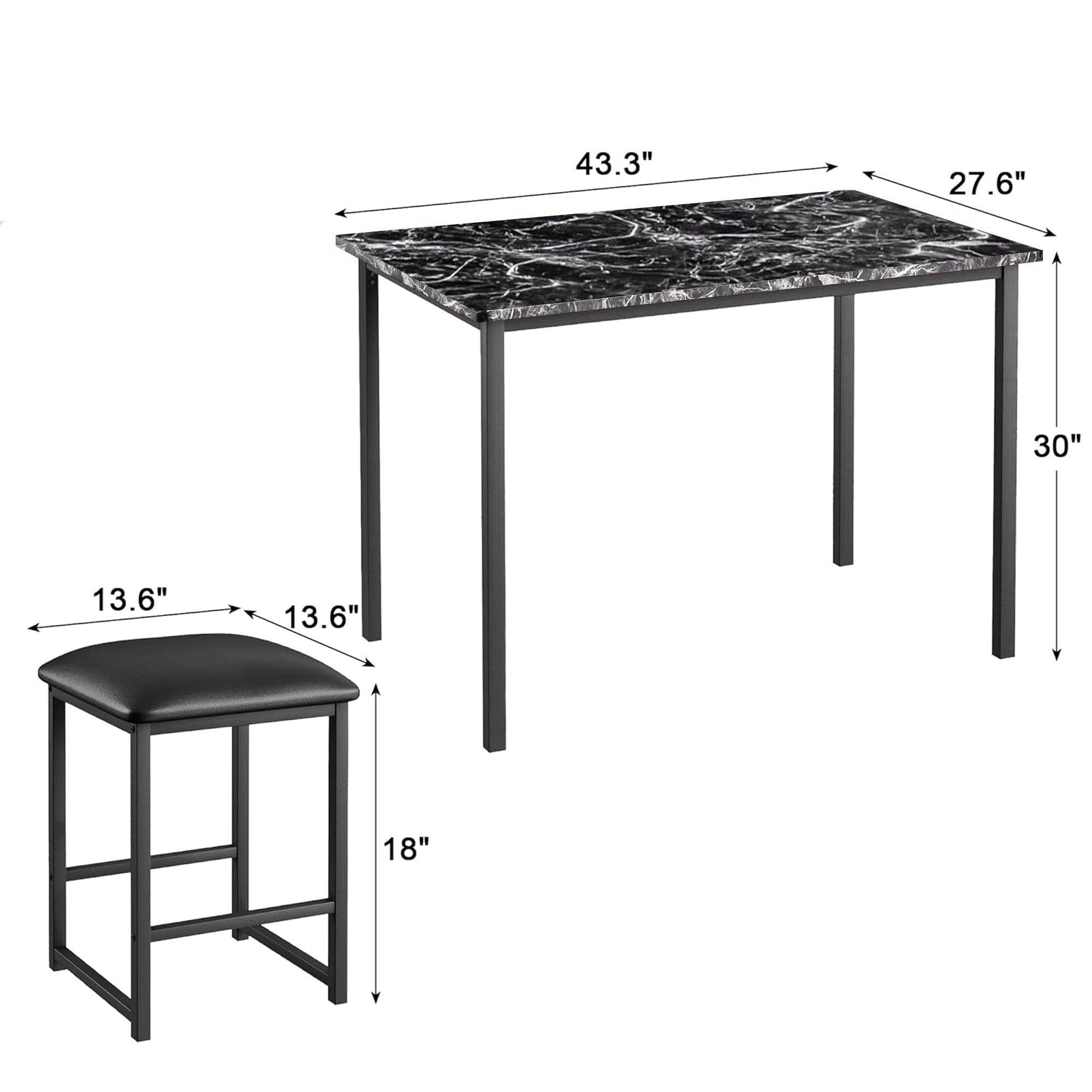 Vecelo LOE-XJM-TC22-MBY Dining-Sets - View #3