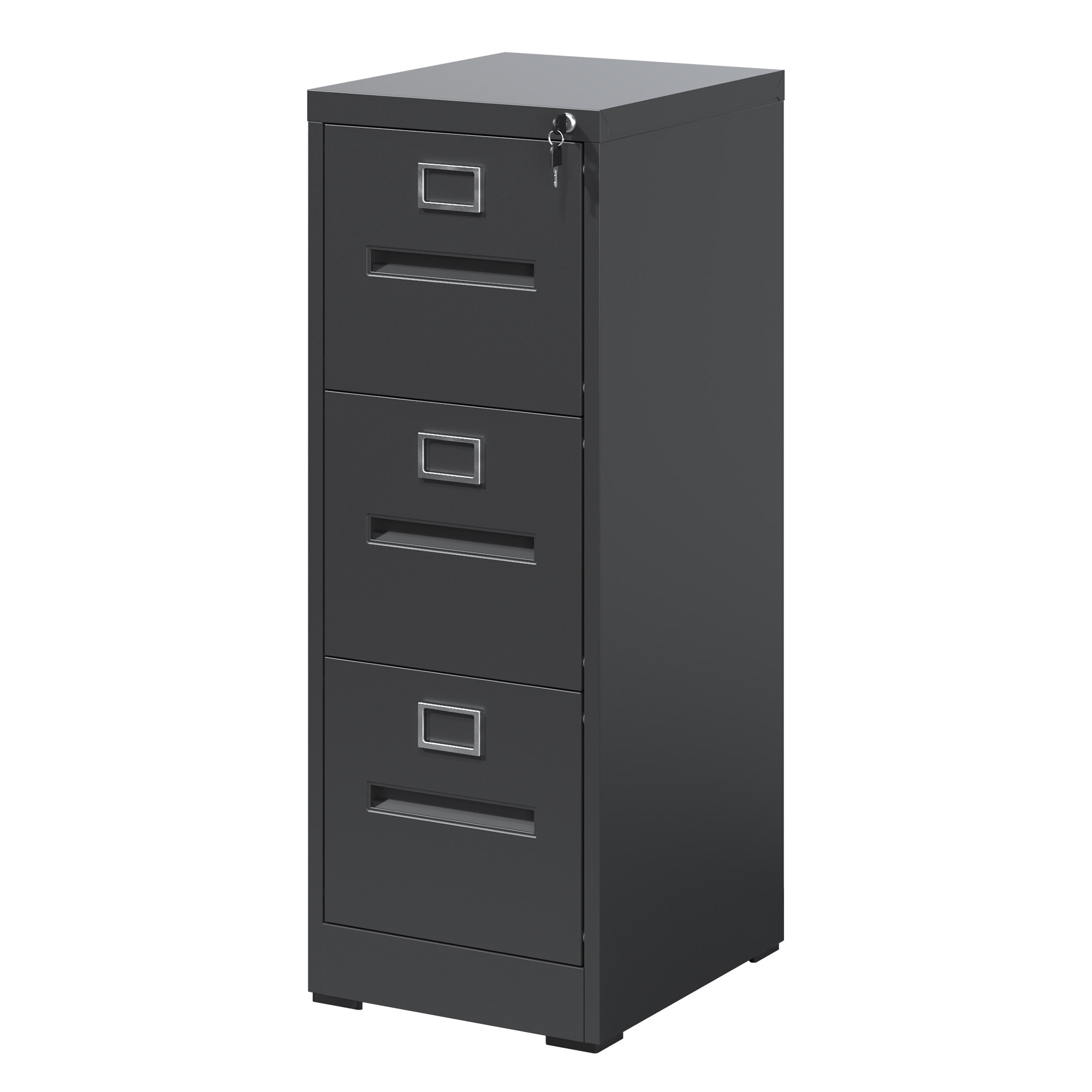 LOVMOR SF-Y-T2398P272052 3 Drawer File Cabinet with Lock Metal Vertical File Cabinet Office Home A4 Legal Letter Size Narrow File Cabinet Locked Assembly Required