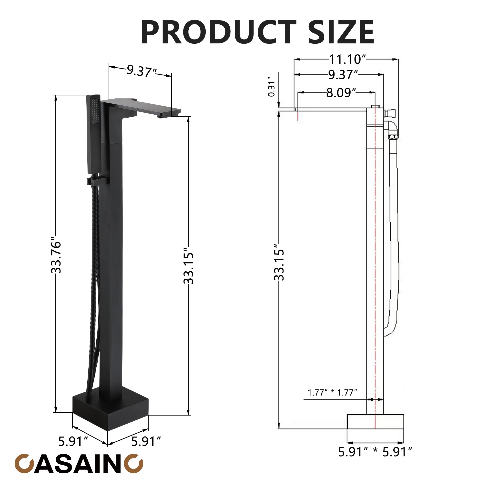 CASAINC MCS182-10BG Roman-Tub-Faucets - View #11