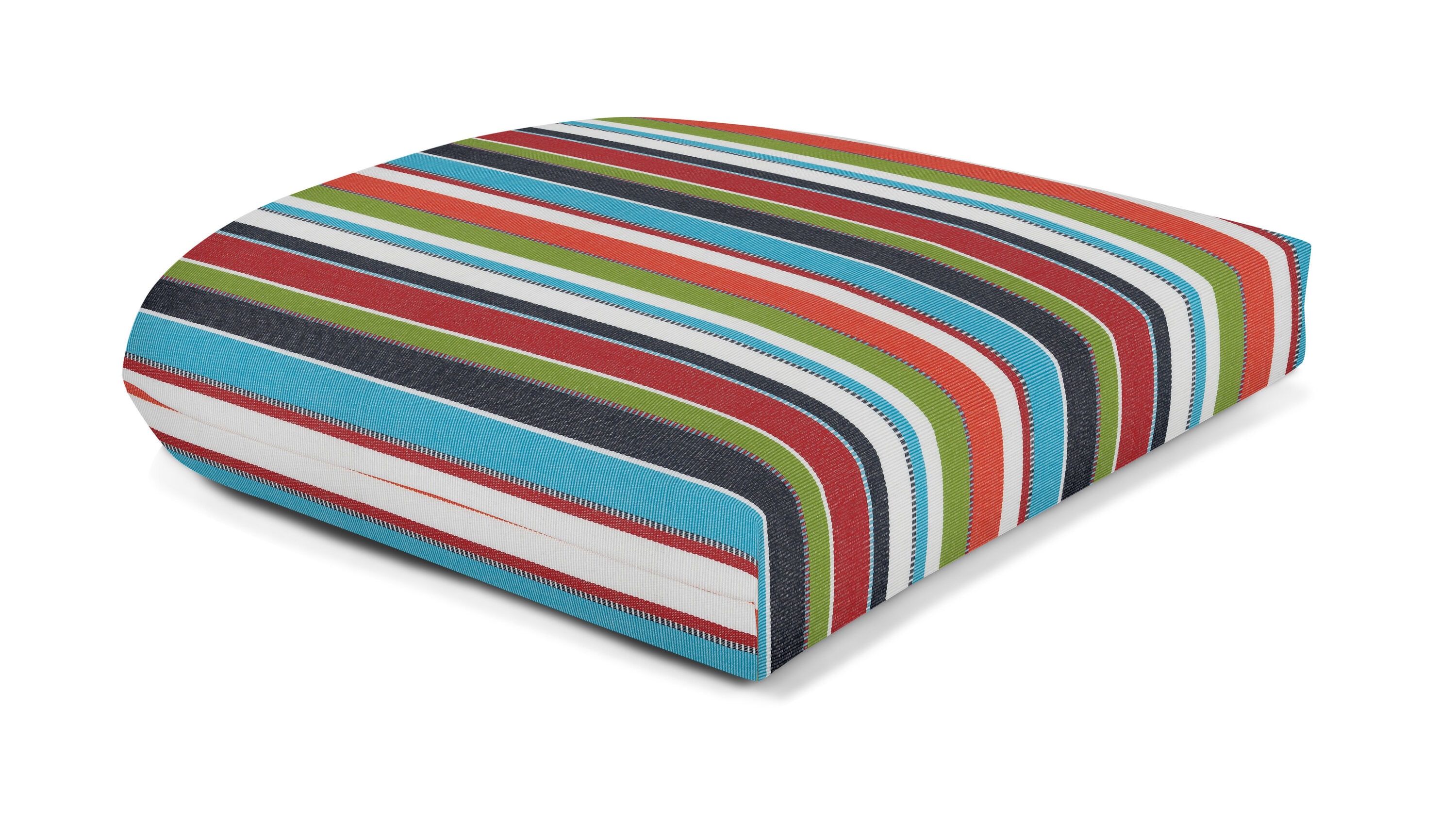 Sunbrella Multicolor Stripe Outdoor Wicker Seat Cushion 18" x 18"