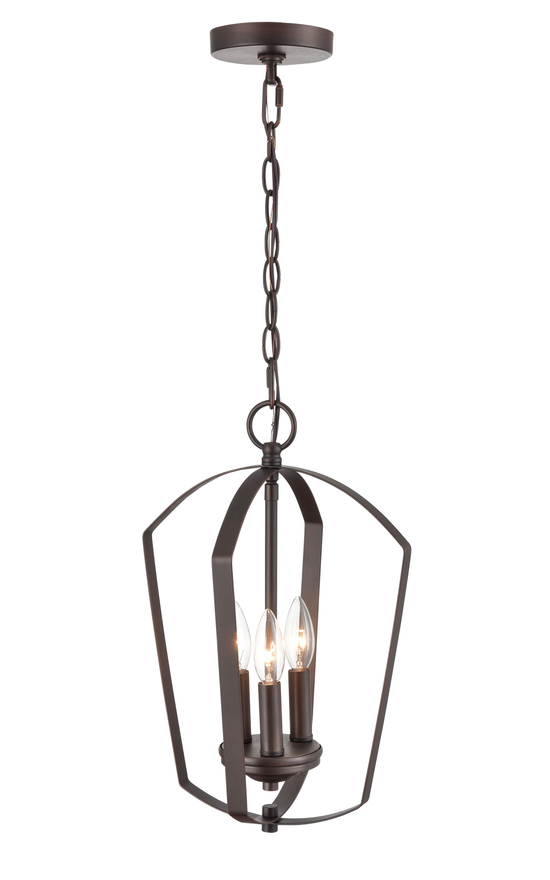 Millennium Lighting Ivey Lake 3 -Light Rubbed Bronze Modern/contemporary Etched glass Bell Small Hanging Pendant Light
