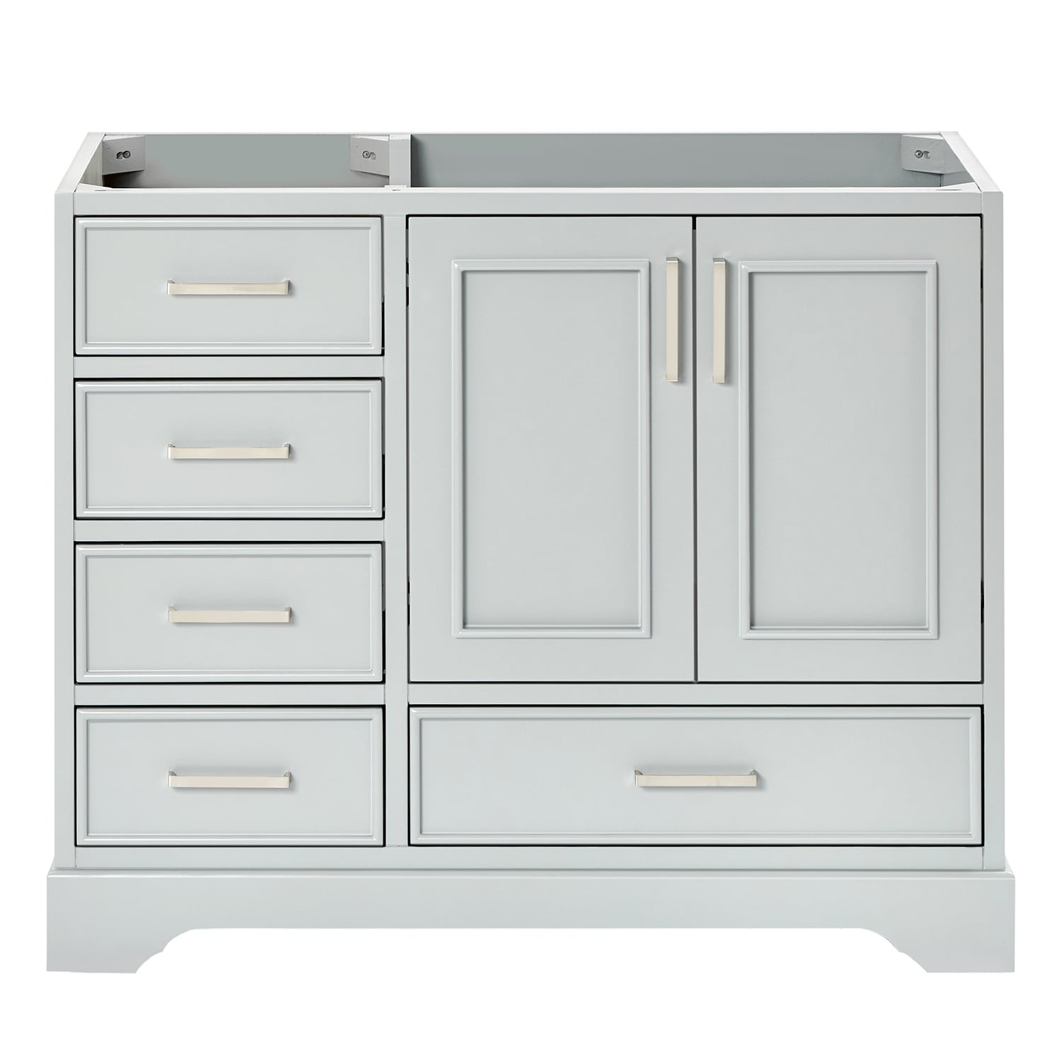 ARIEL M042S-R-BC-GRY Stafford 42.75-in Gray Bathroom Vanity Base Cabinet without Top